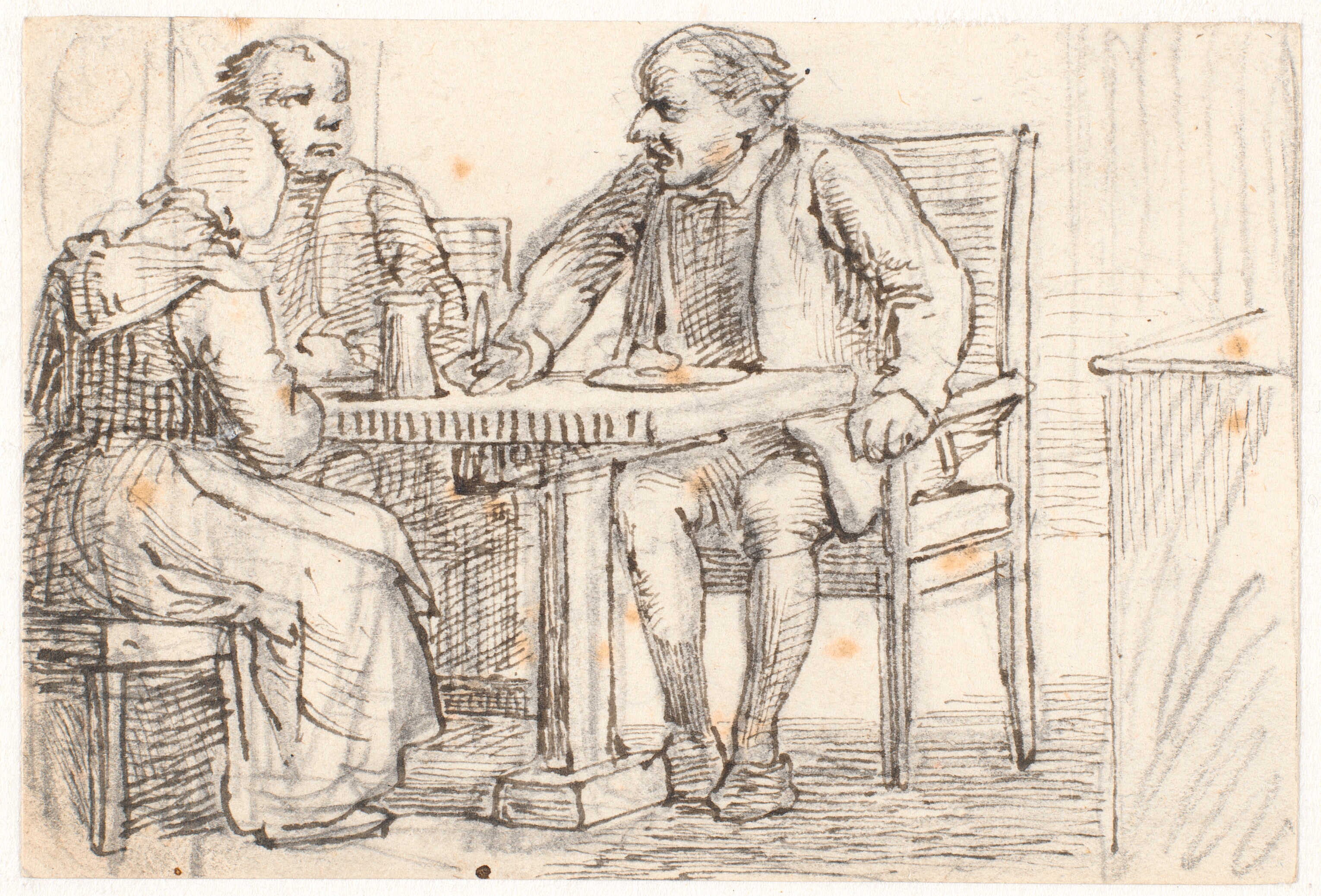 En afbrydelse i måltidet hos bønderne