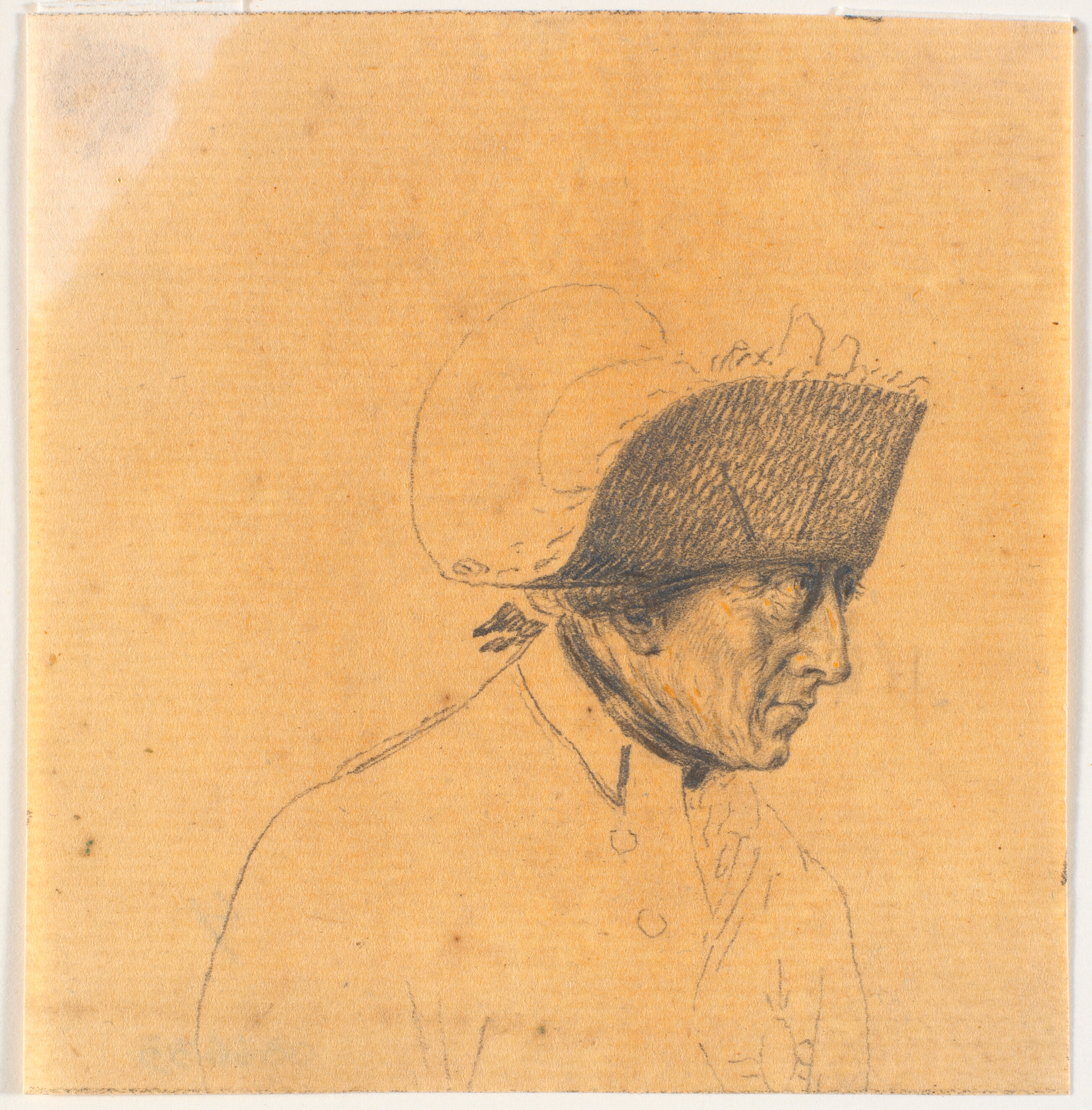 Forarbejde til et af hovederne til stikket: Frederik d. Store rider hjem efter en revy ved Potsdam