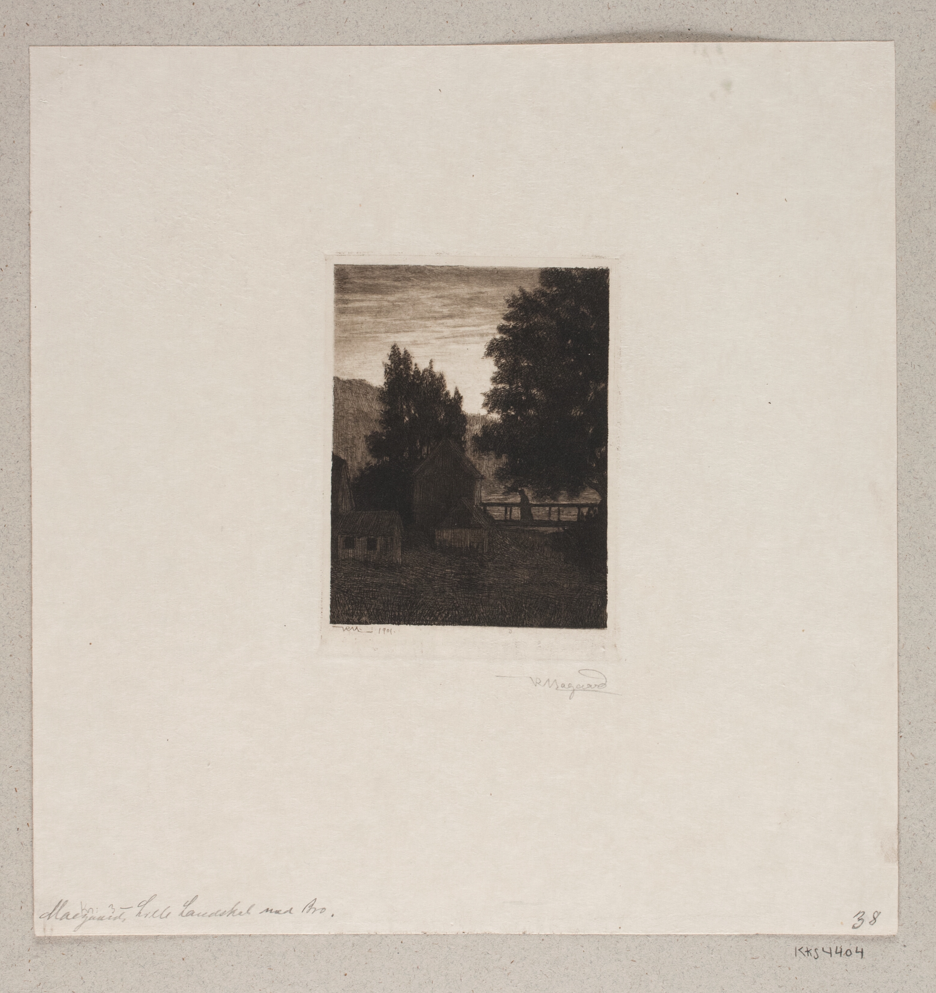 Lille landskab med bro