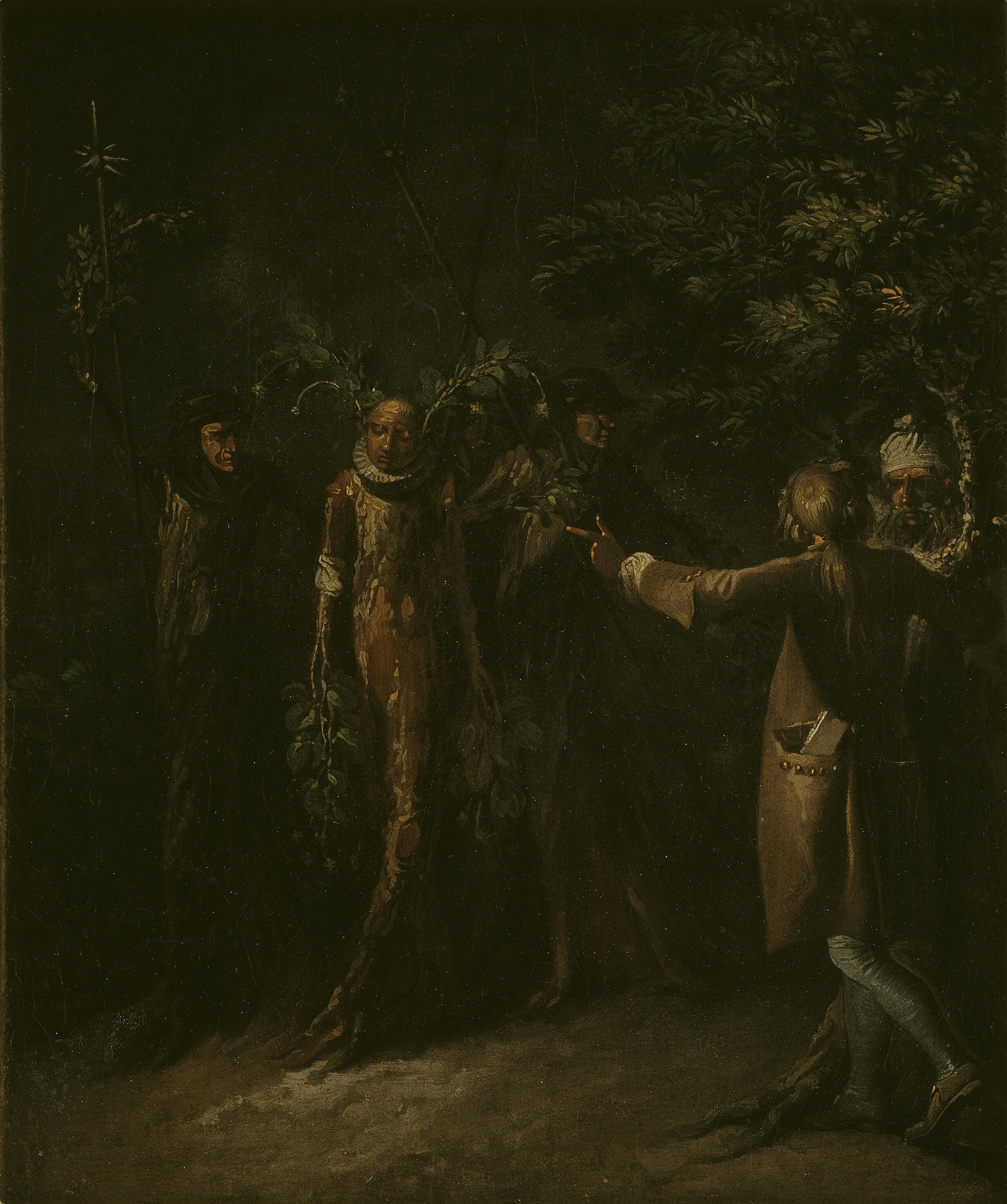 Vægterne fører en potuaner bort