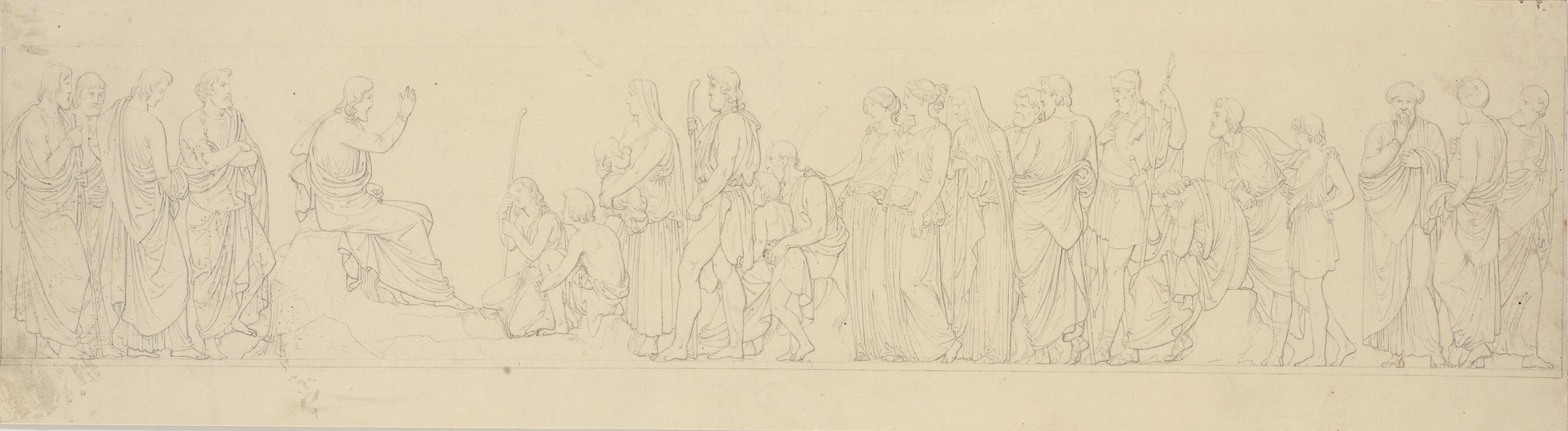 Bjergprædikenen. Frisekomposition med studie til afvigende relief i Slotskirken