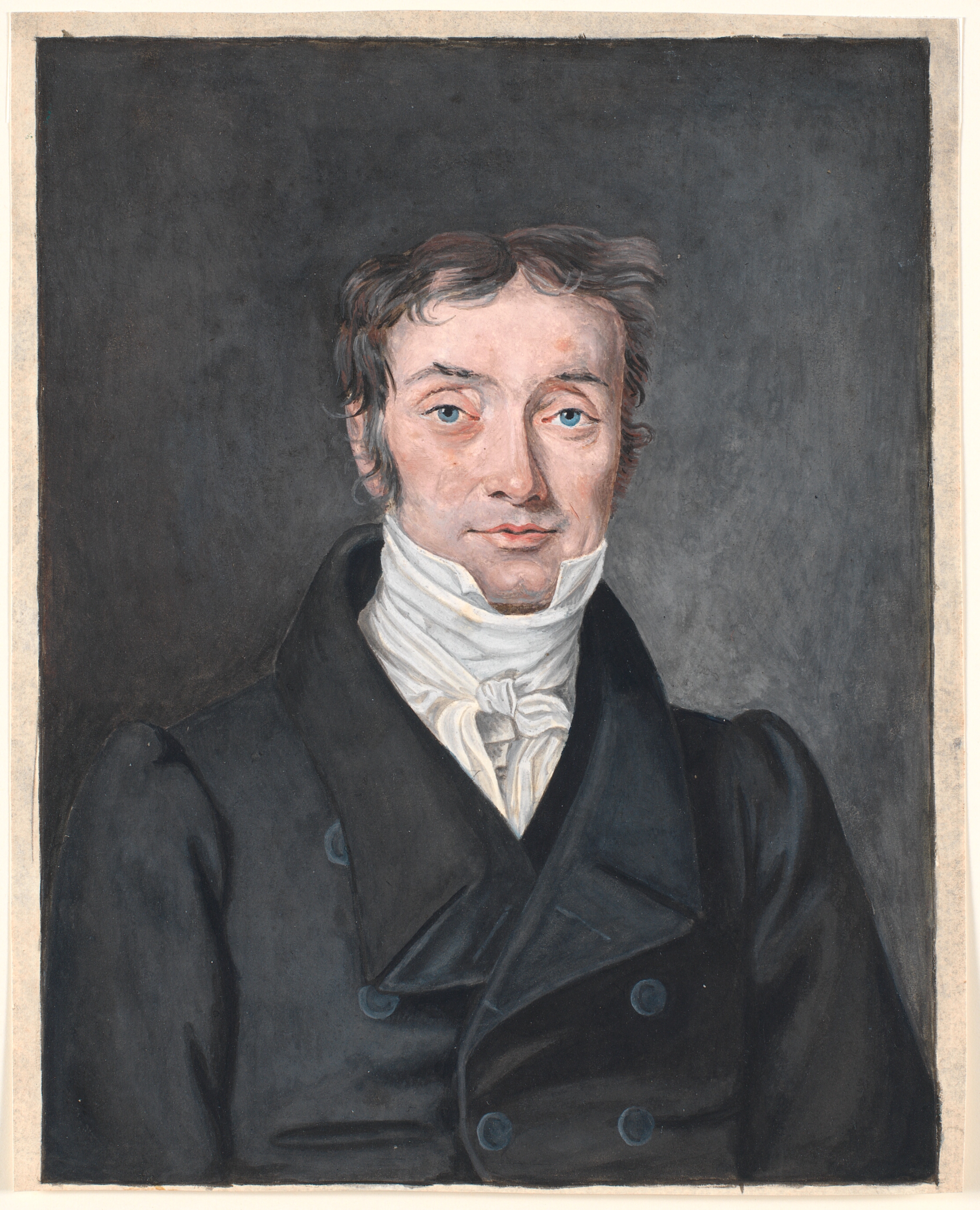Portræt af skolelærer Hans Jensen Visby (1777-1870), fra Aagerup, Ramløse sogn.