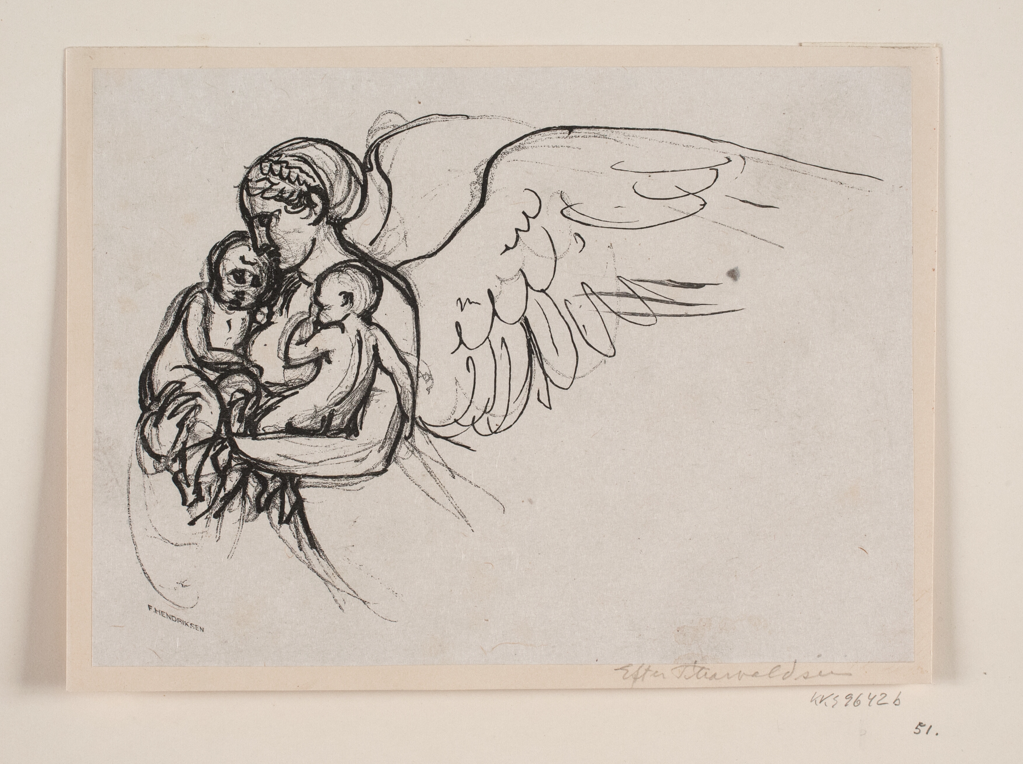 Udkast til Thorvaldsens relief, "Natten"