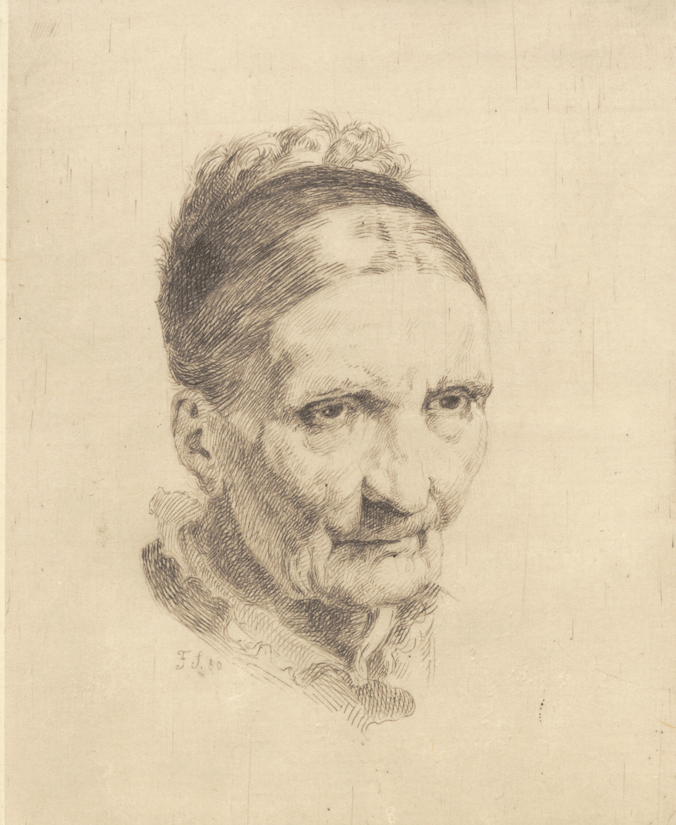 Hoved af en gammel kone, Madam Rasmussen