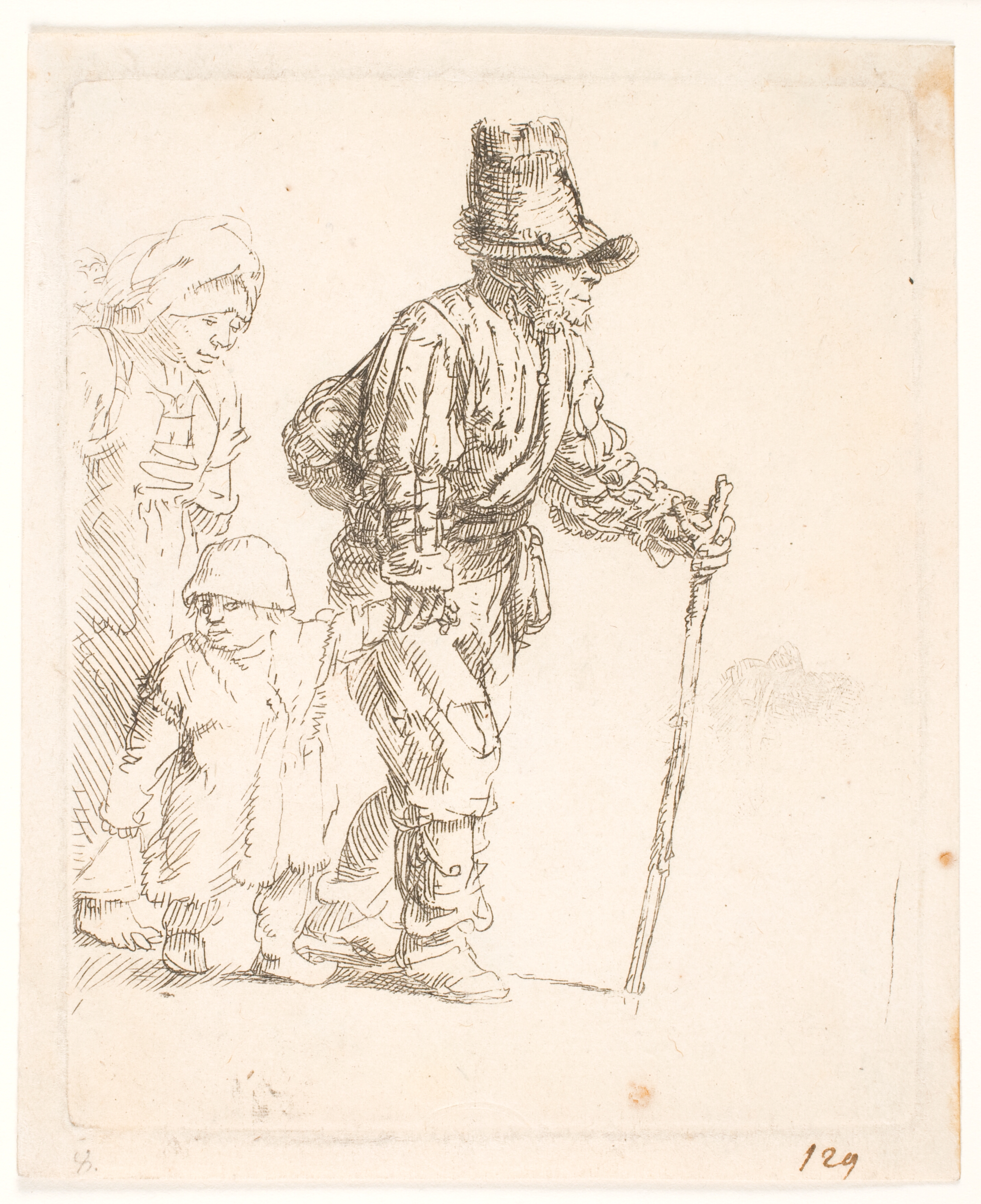 Bondefamilie på vandring