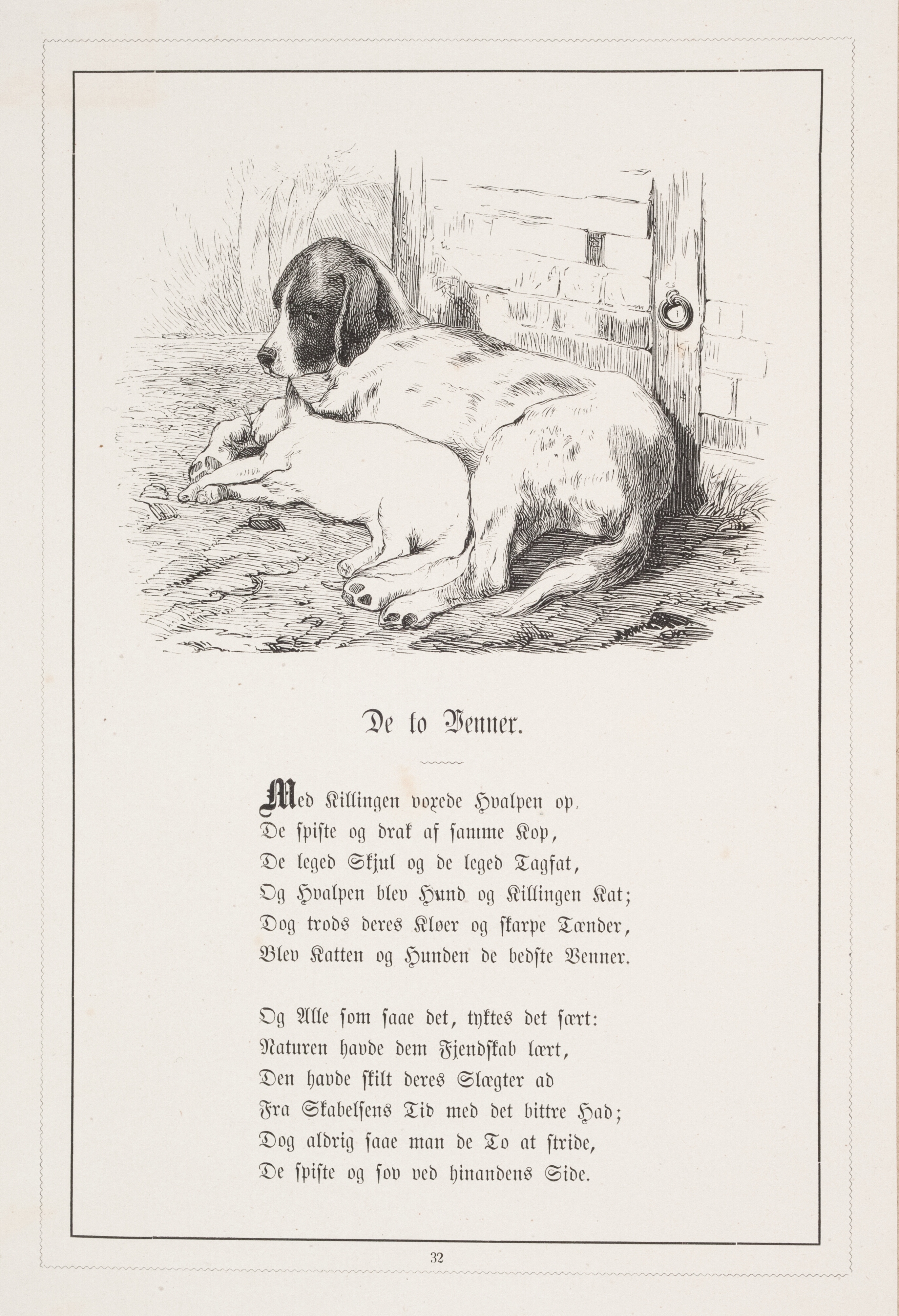 De to Venner. Illustration til H.V. Kaalund, "Fabler for Børn"