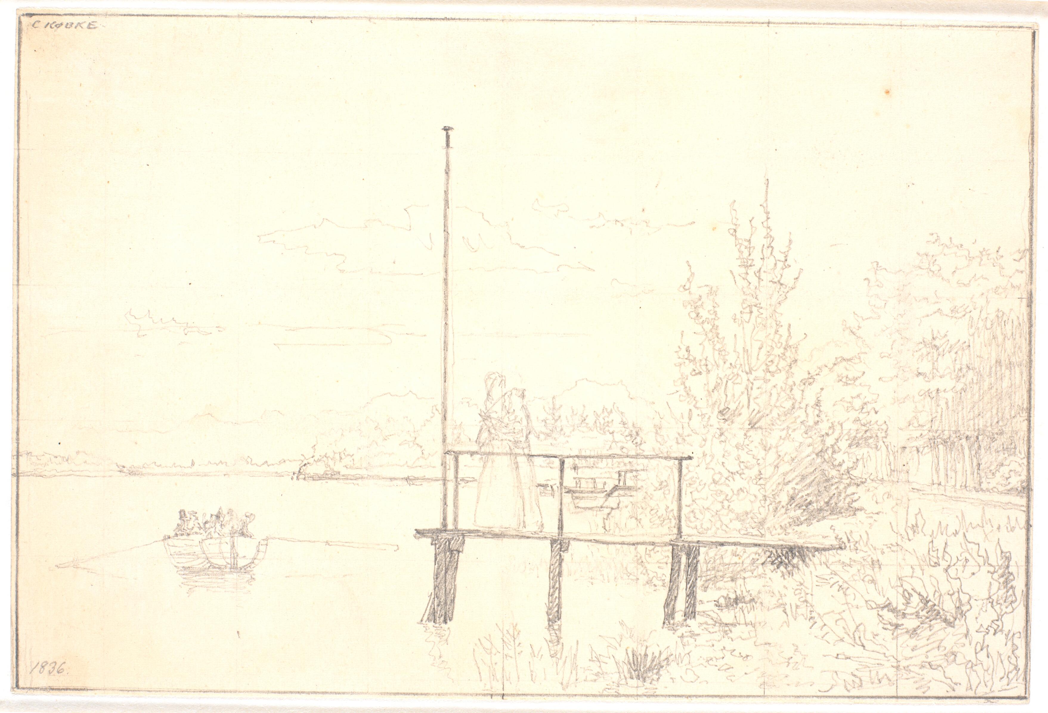 Udsigt fra Dosseringen mod Sortedamssøen mod Nørrebro