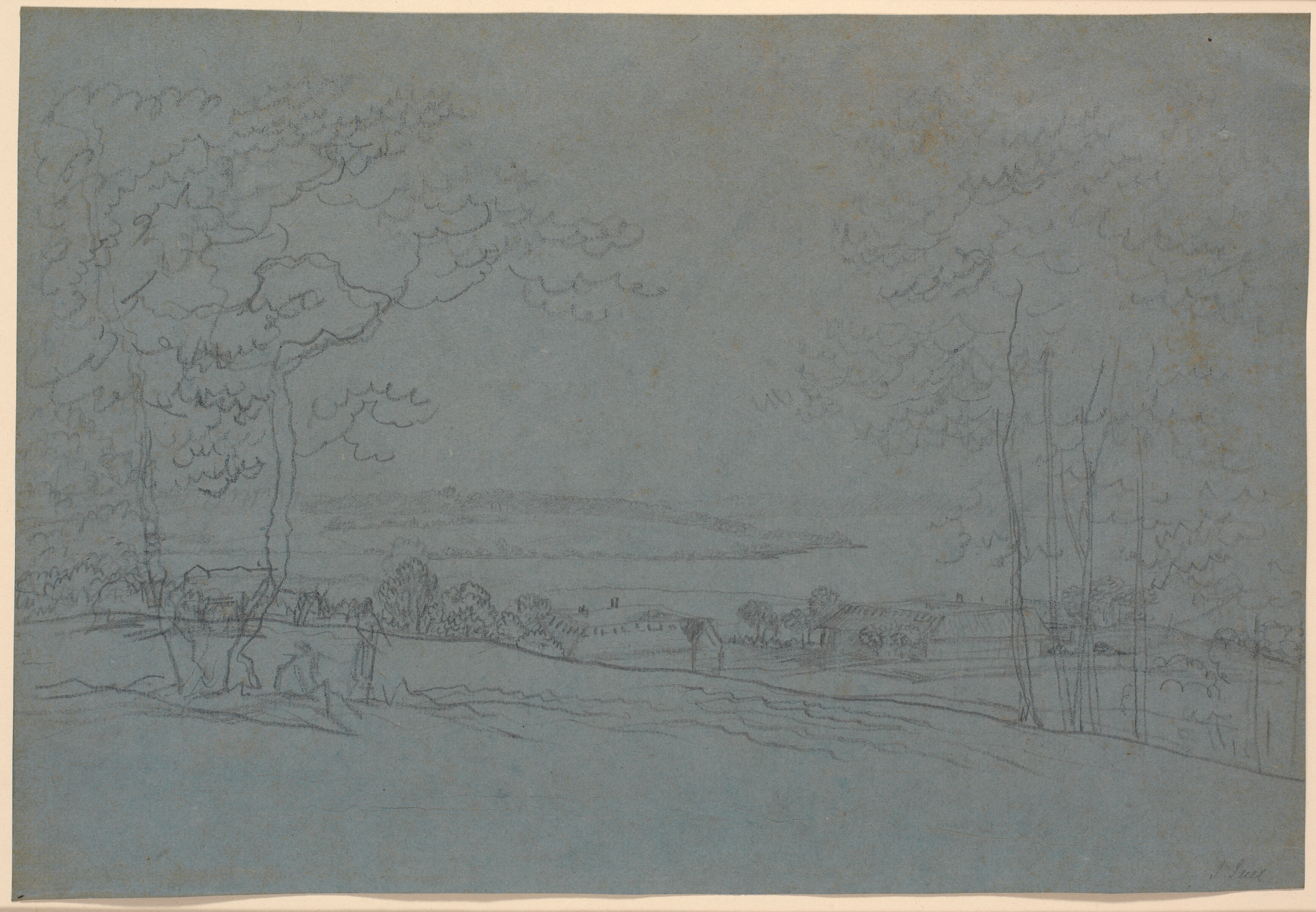 Udsigt over Esrum sø mod Fredensborg set fra Såne