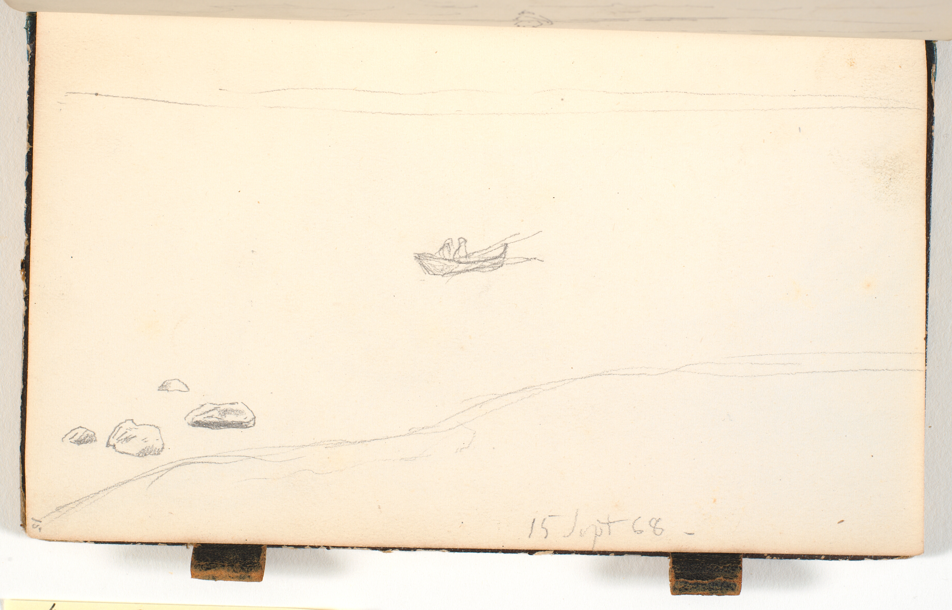 En båd på en fjord eller en sø