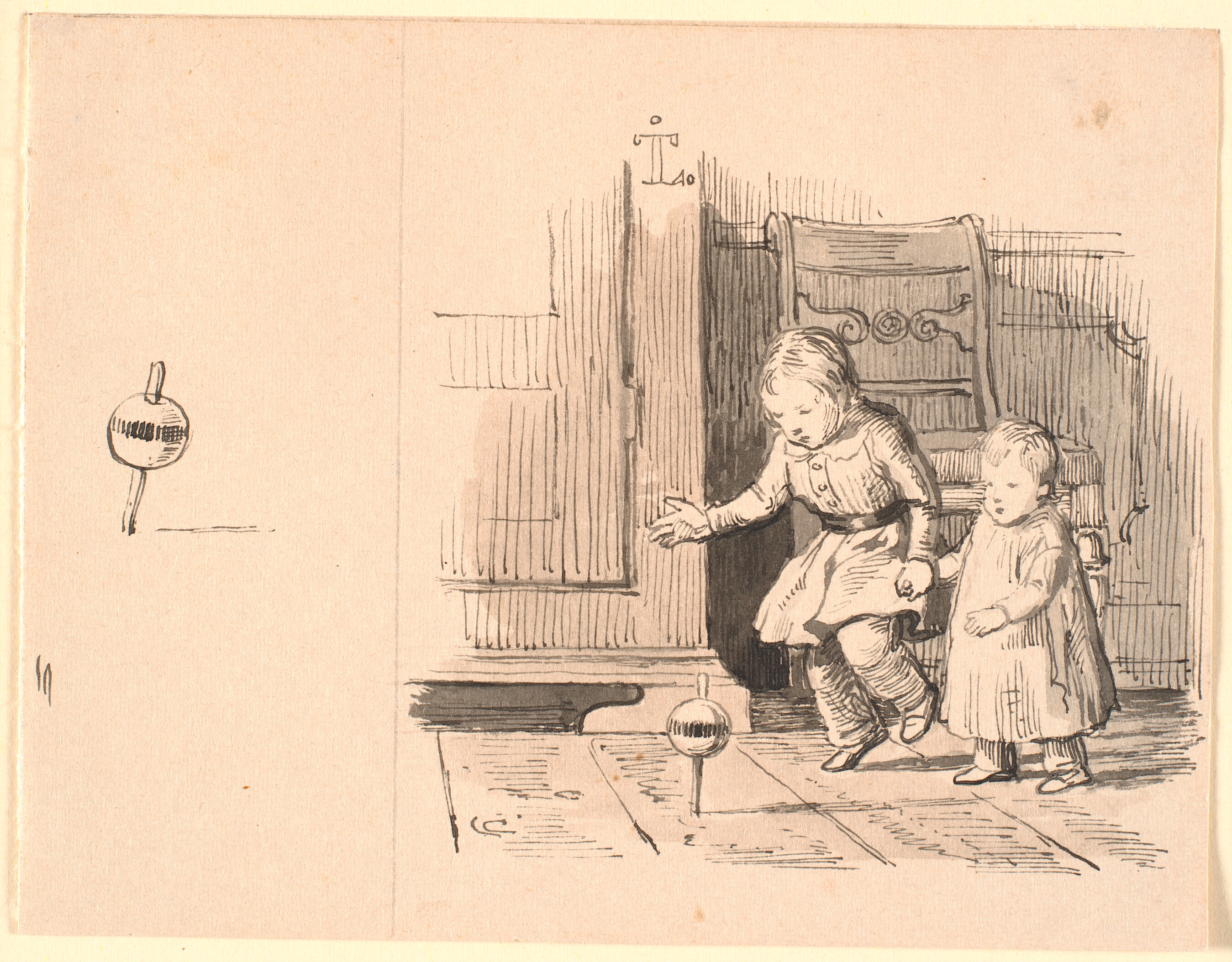 Rumlepotten. Til venstre lille studie af rumlepotten