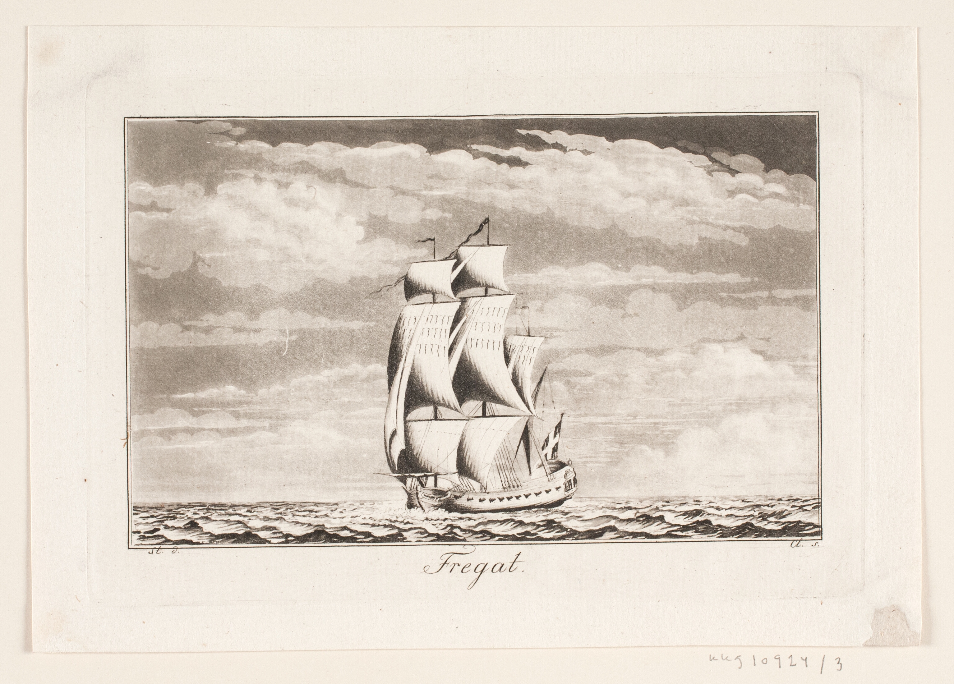 Suite af skibe. Fregat