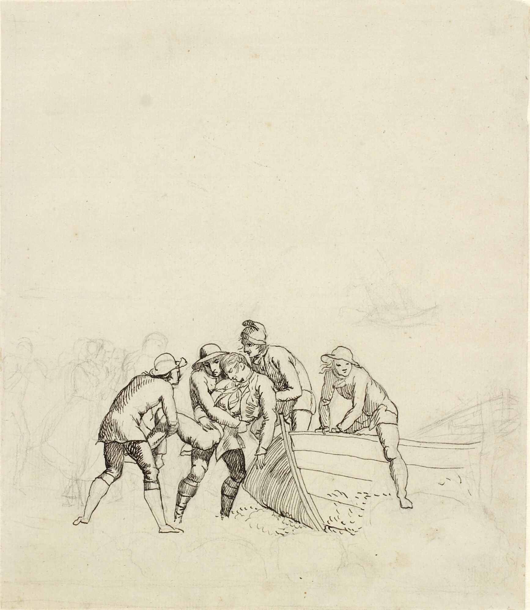 Fiskerne fra Hornbæk - studie til hovedgruppen