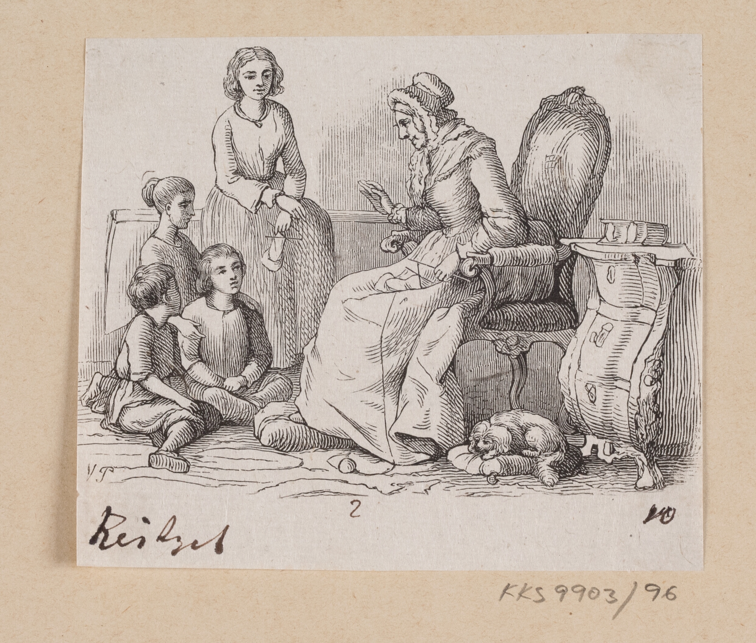 Illustration til "Bedstemoder" i H.C. Andersen, "Eventyr og Historier", Bind 2