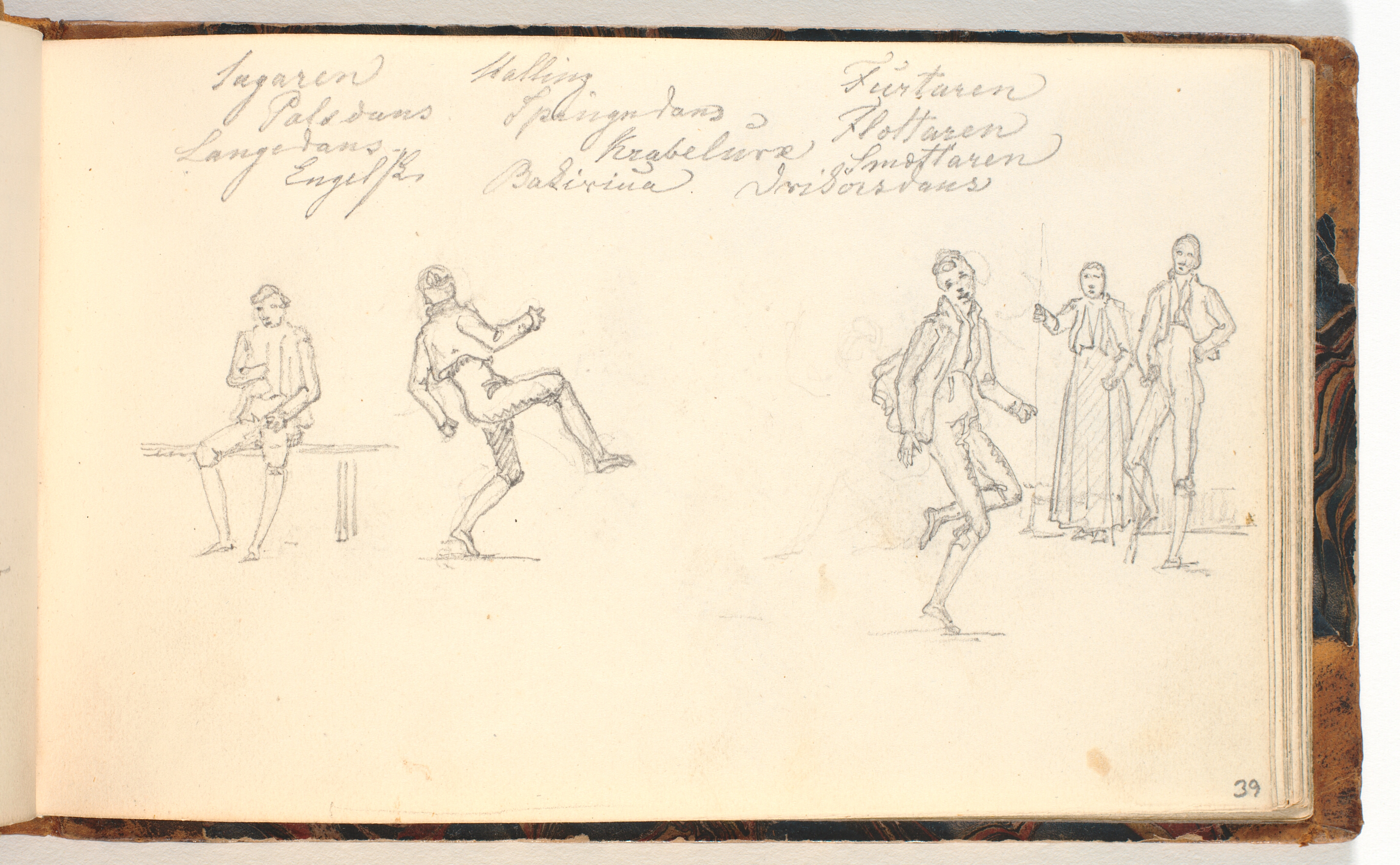 Figurstudier af dansende