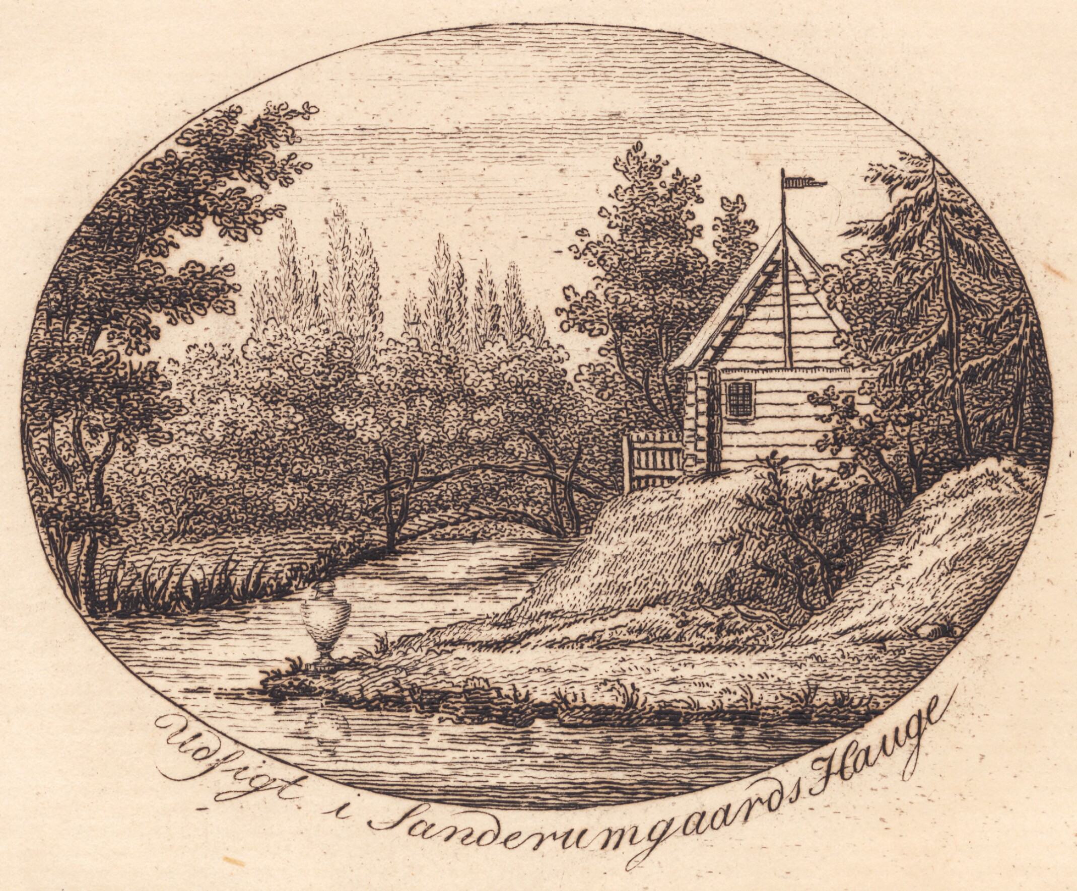 Vignet. Udsigt i Sanderumgaards Hauge