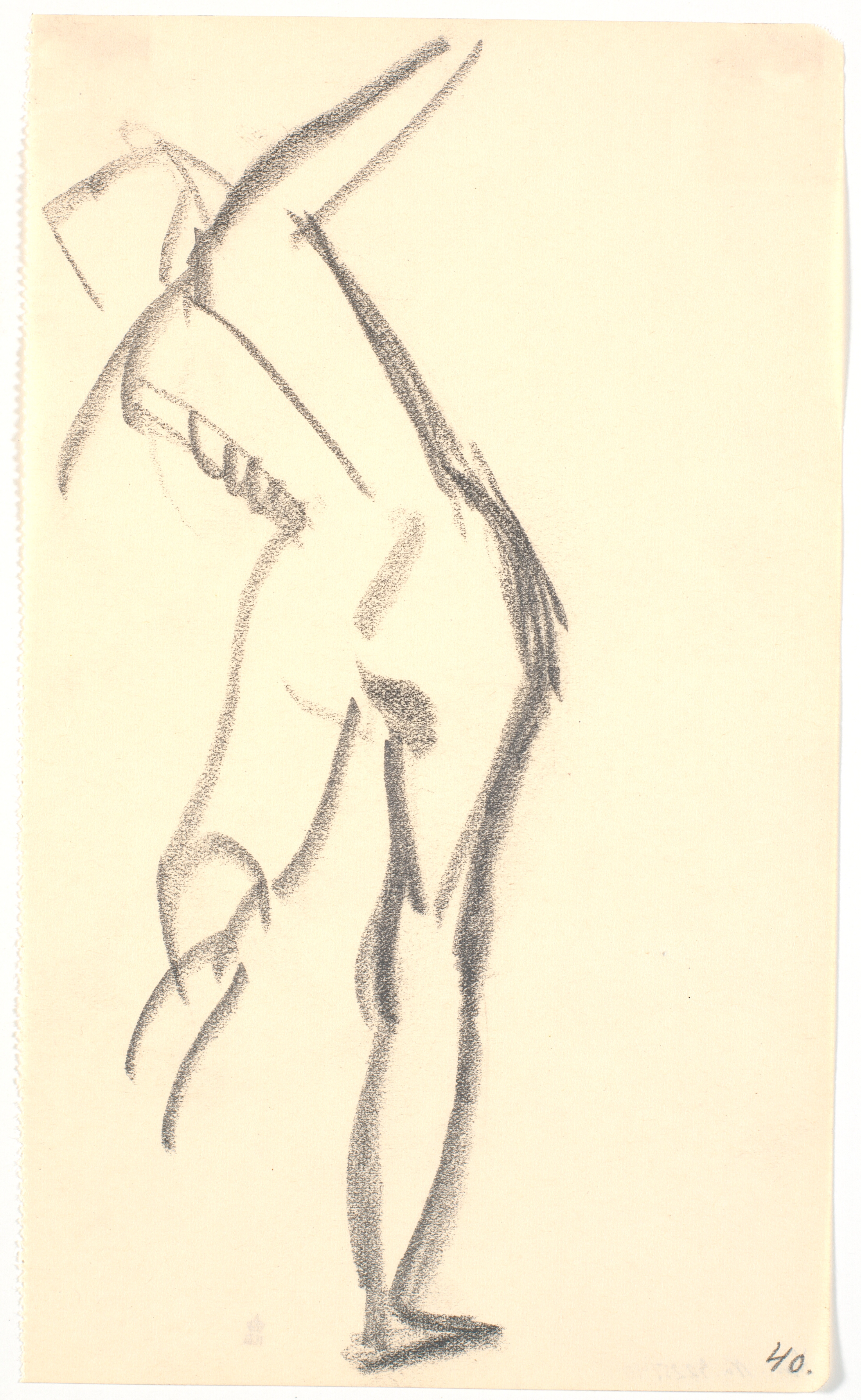 Stående model, set bagfra