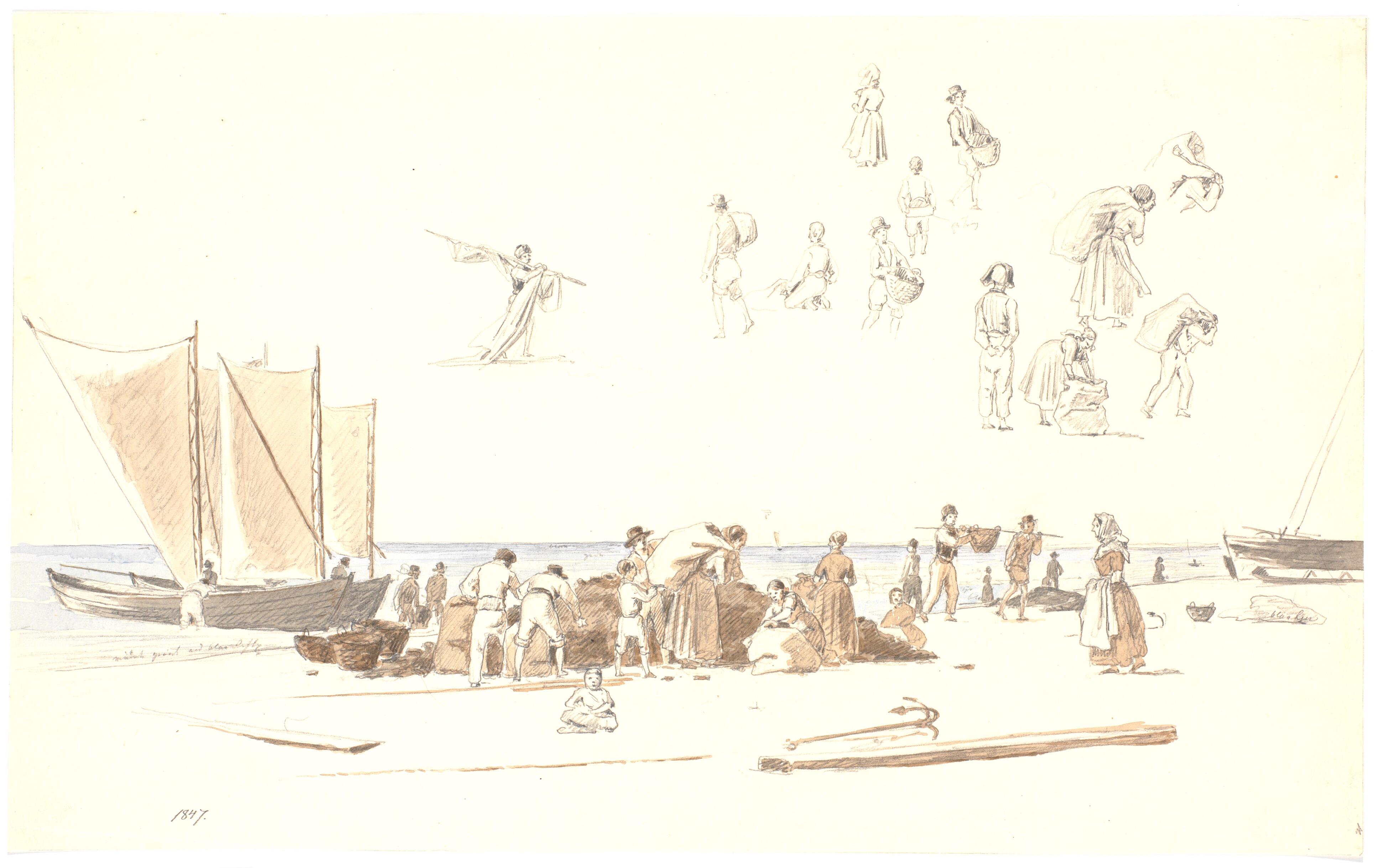 Fiskere på Skagen losser både ved stranden