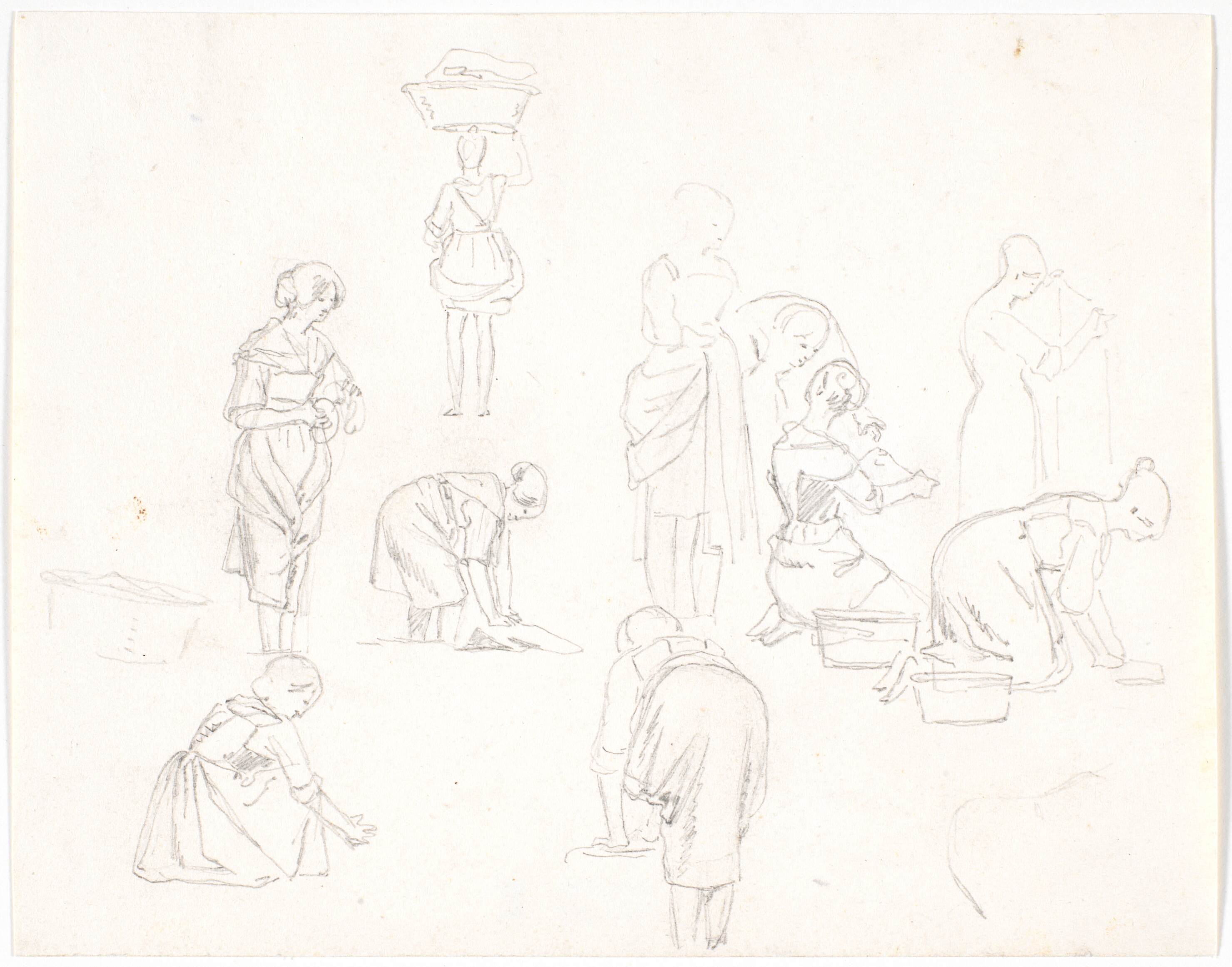 Studier af vaskende italienske kvinder