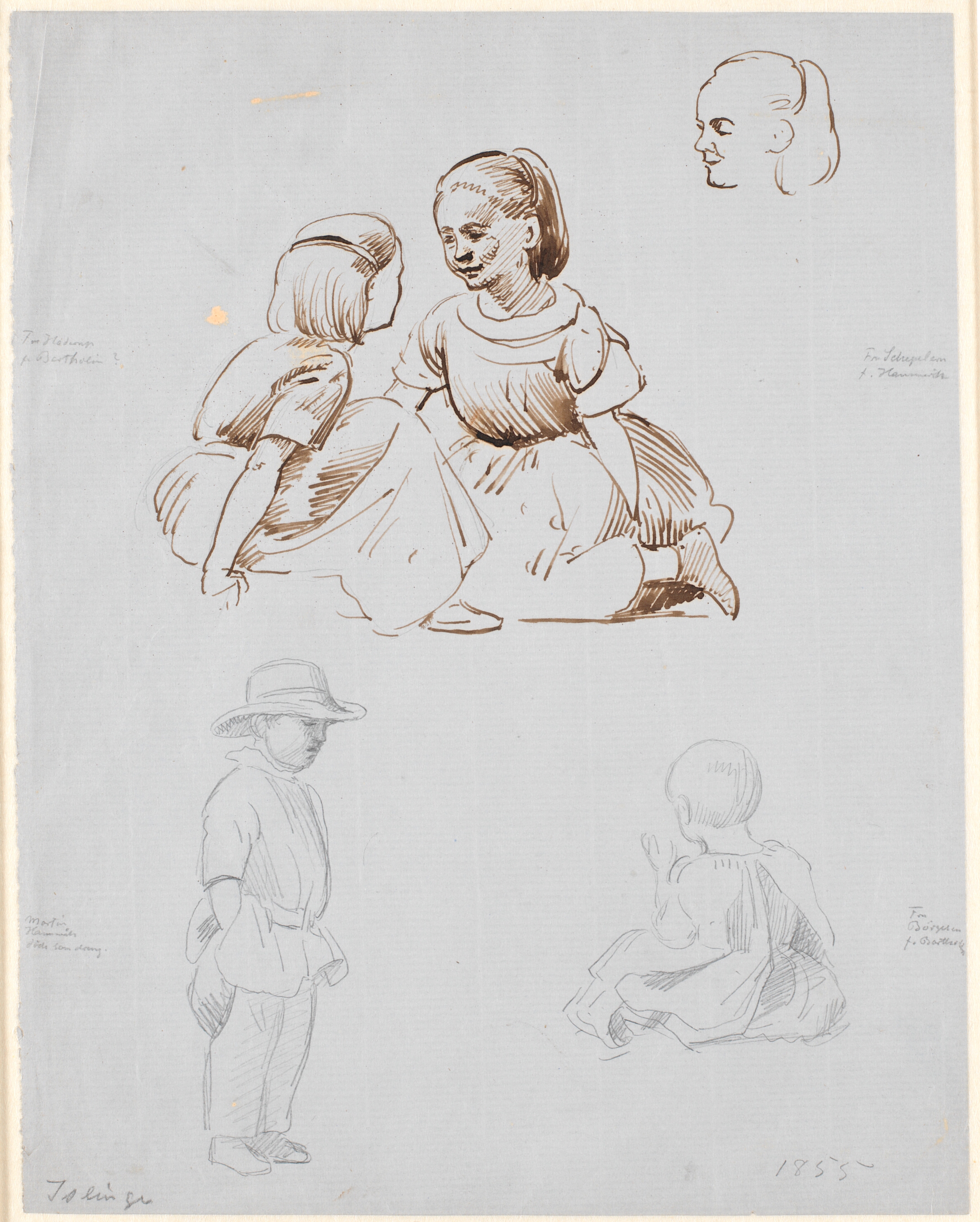 Studier til børnegruppen t.v. på billederne "Bøgeskov i Maj".