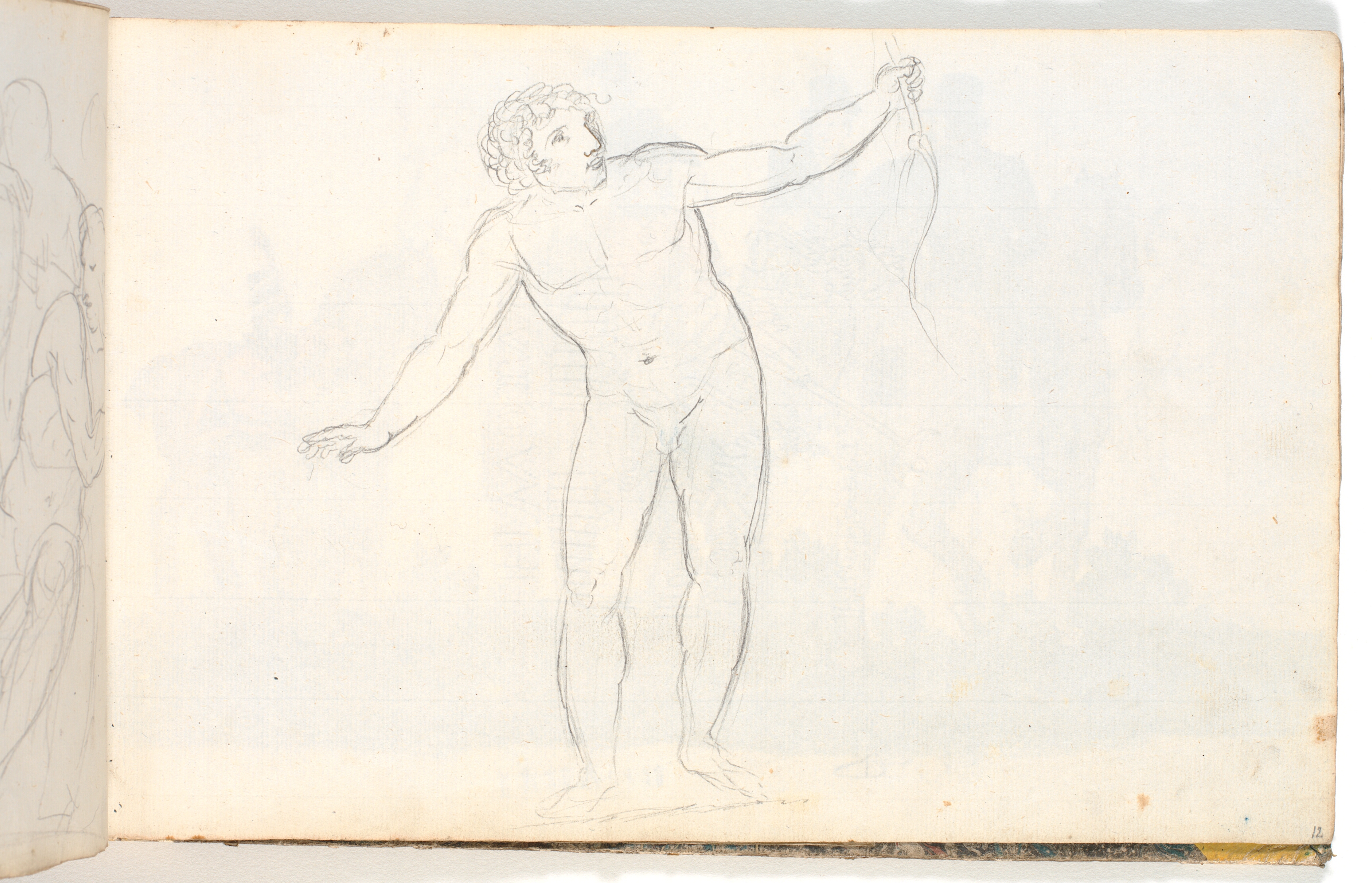 Nøgen mandsfigur med bue