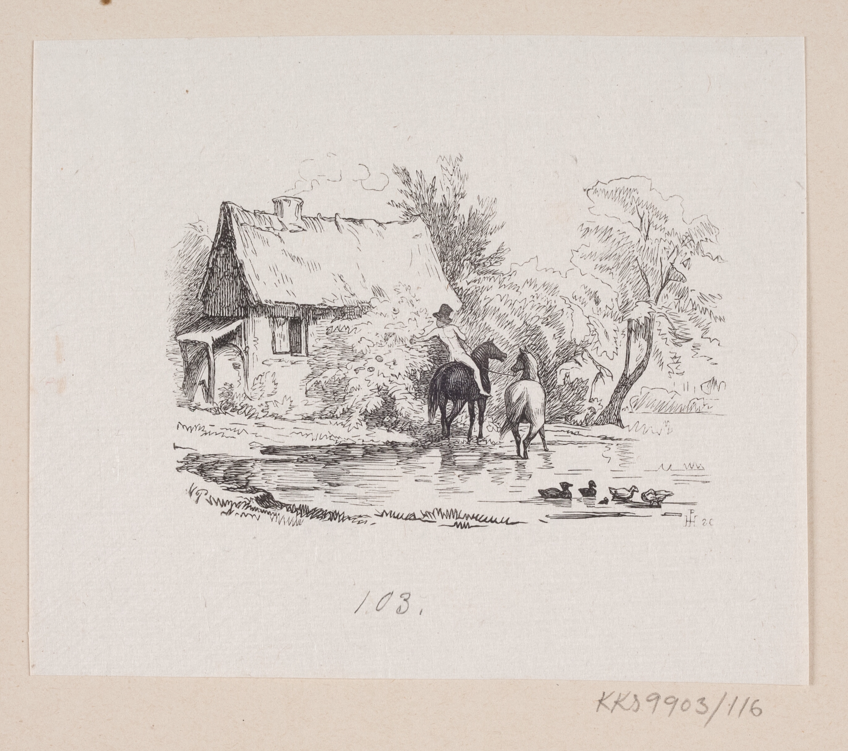 Illustration til "Nabofamilierne" i H.C. Andersen, "Eventyr og Historier", Bind 2