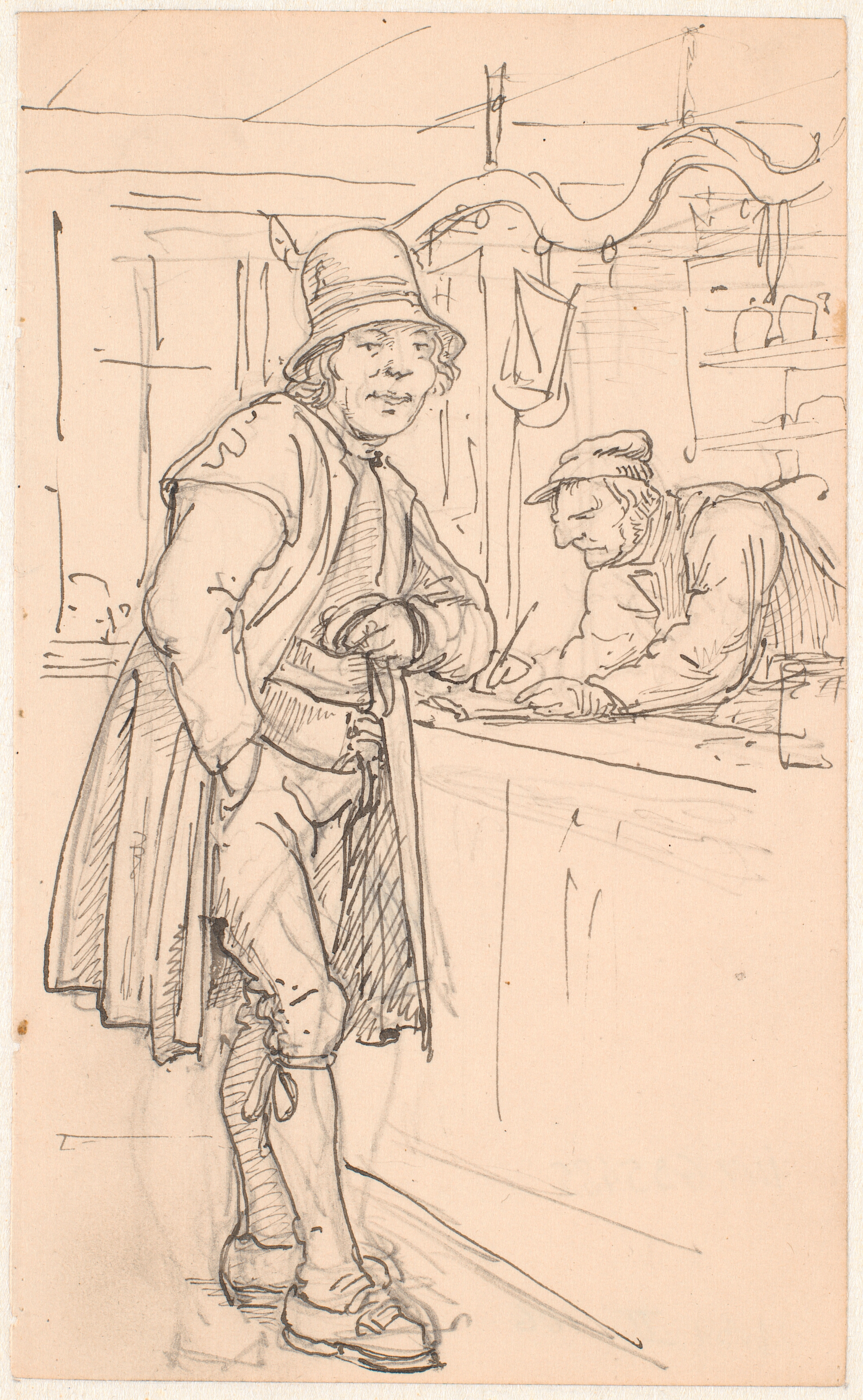 Svensk bondekarl hos købmanden