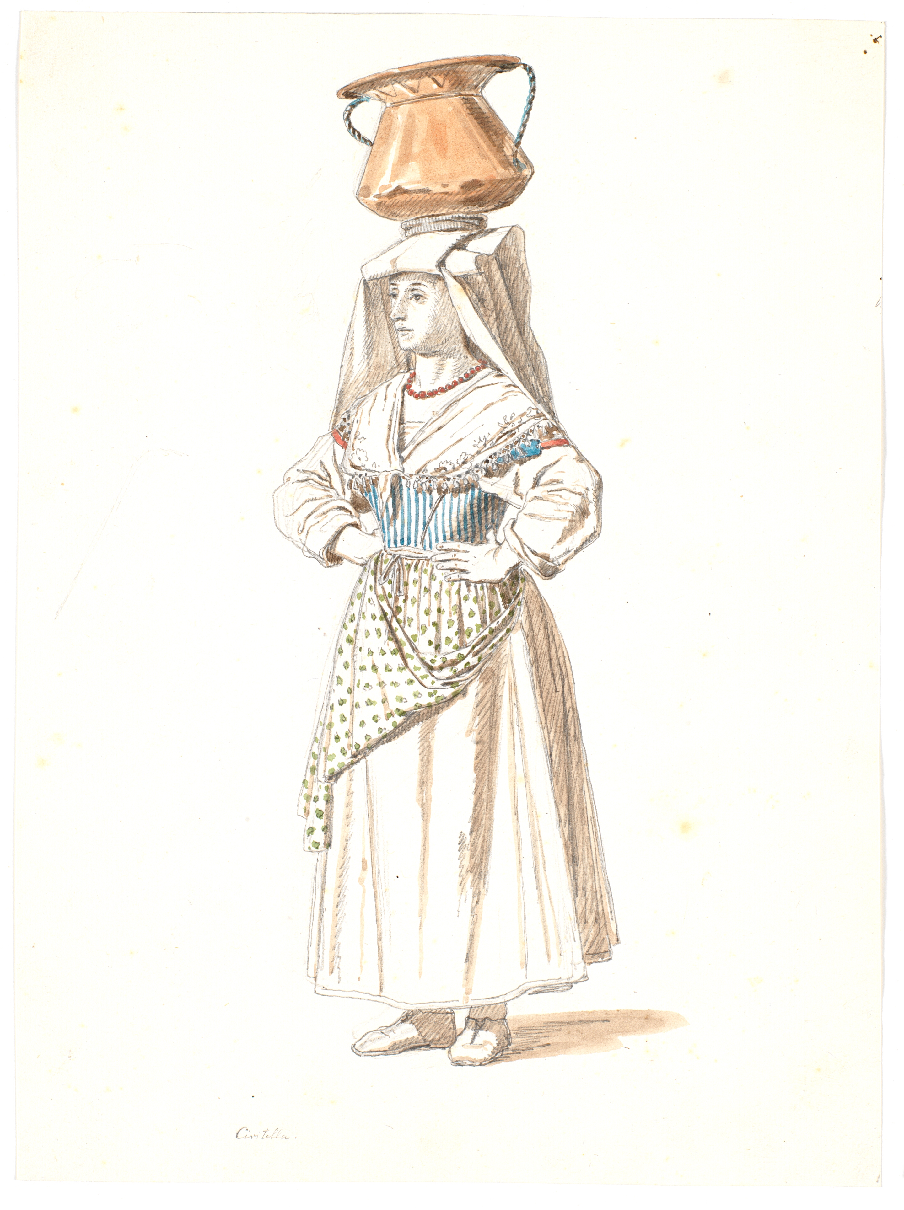 Italienerinde med concha på hovedet