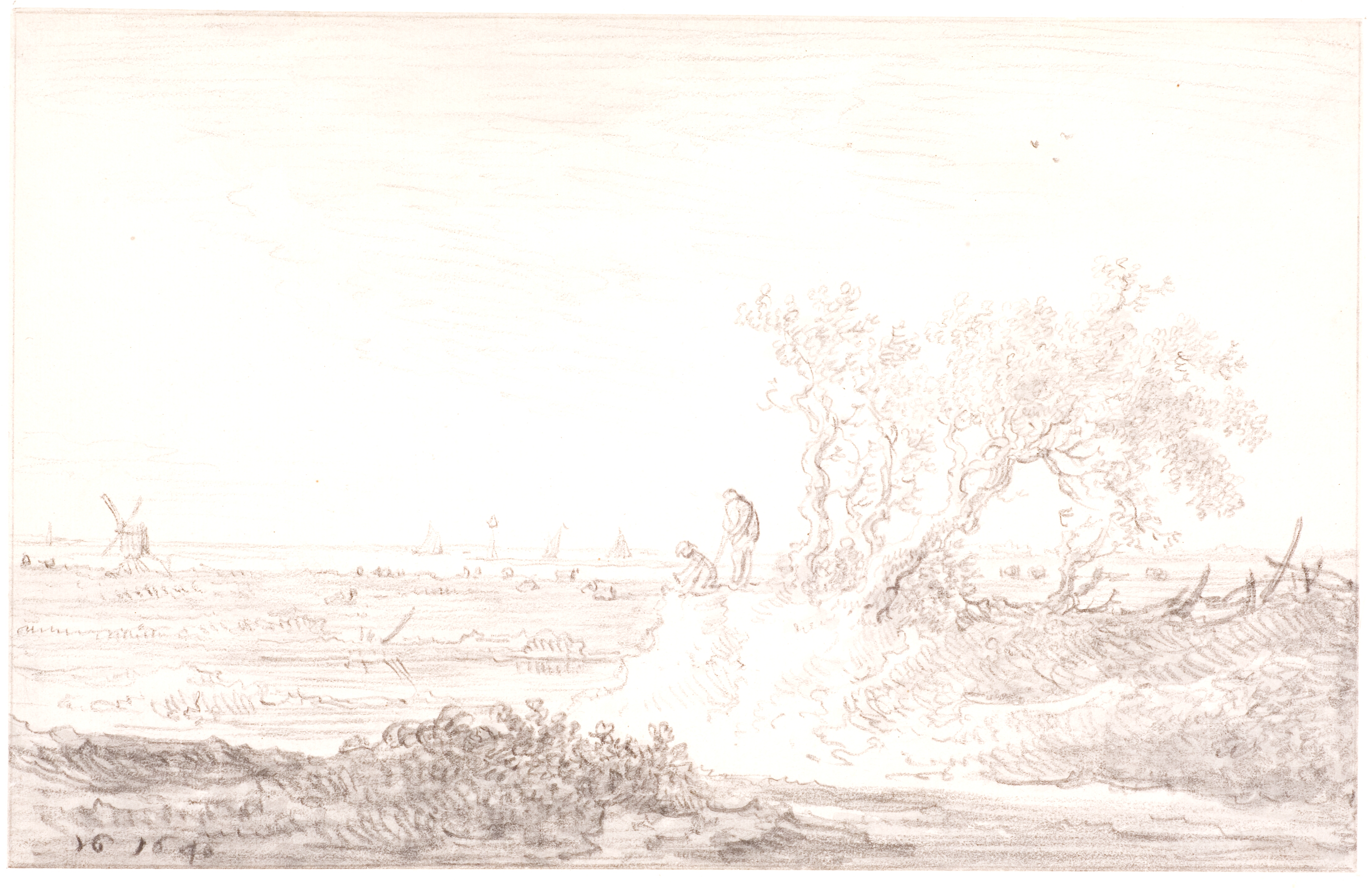 Bakketop i et flodlandskab