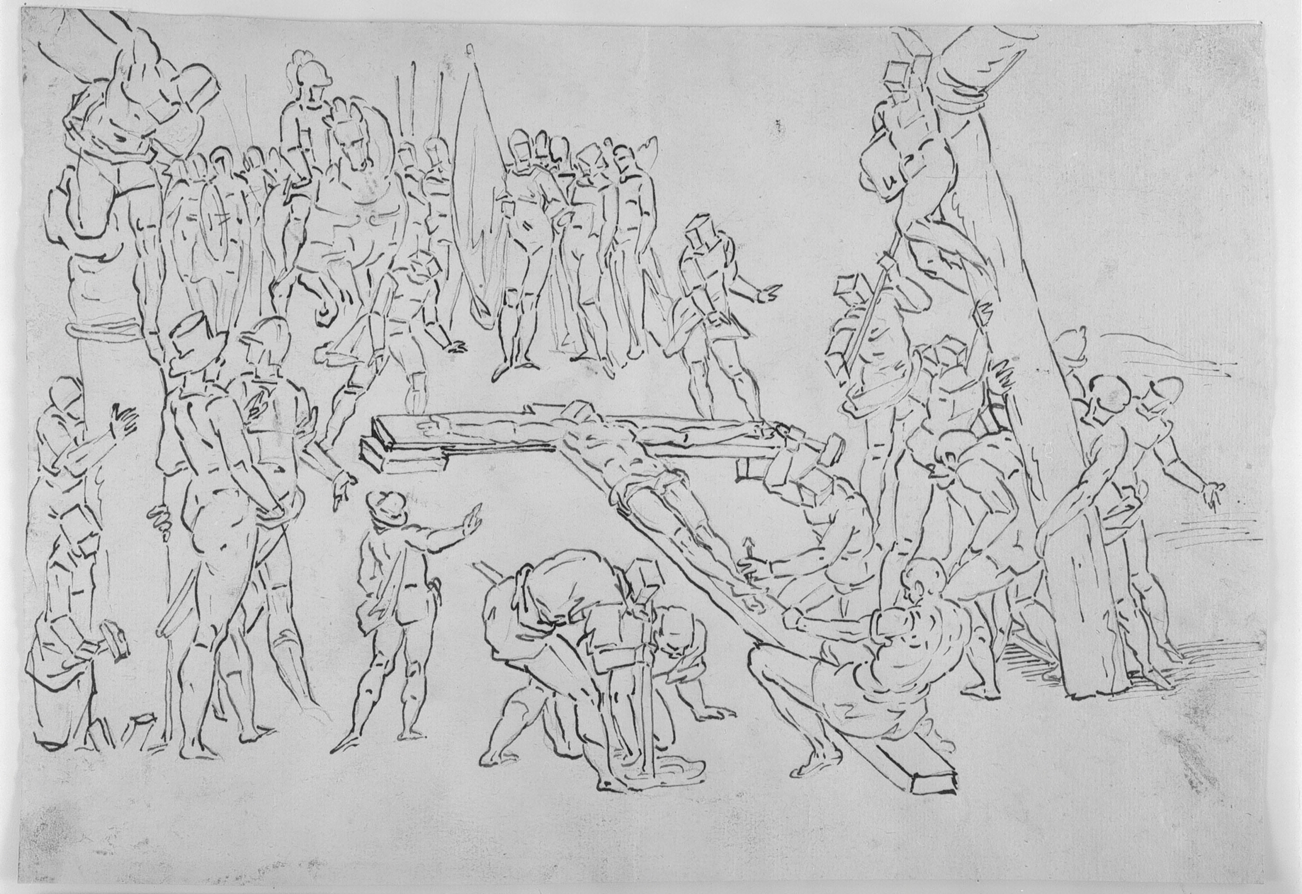 Korsene rejses på Golgatha