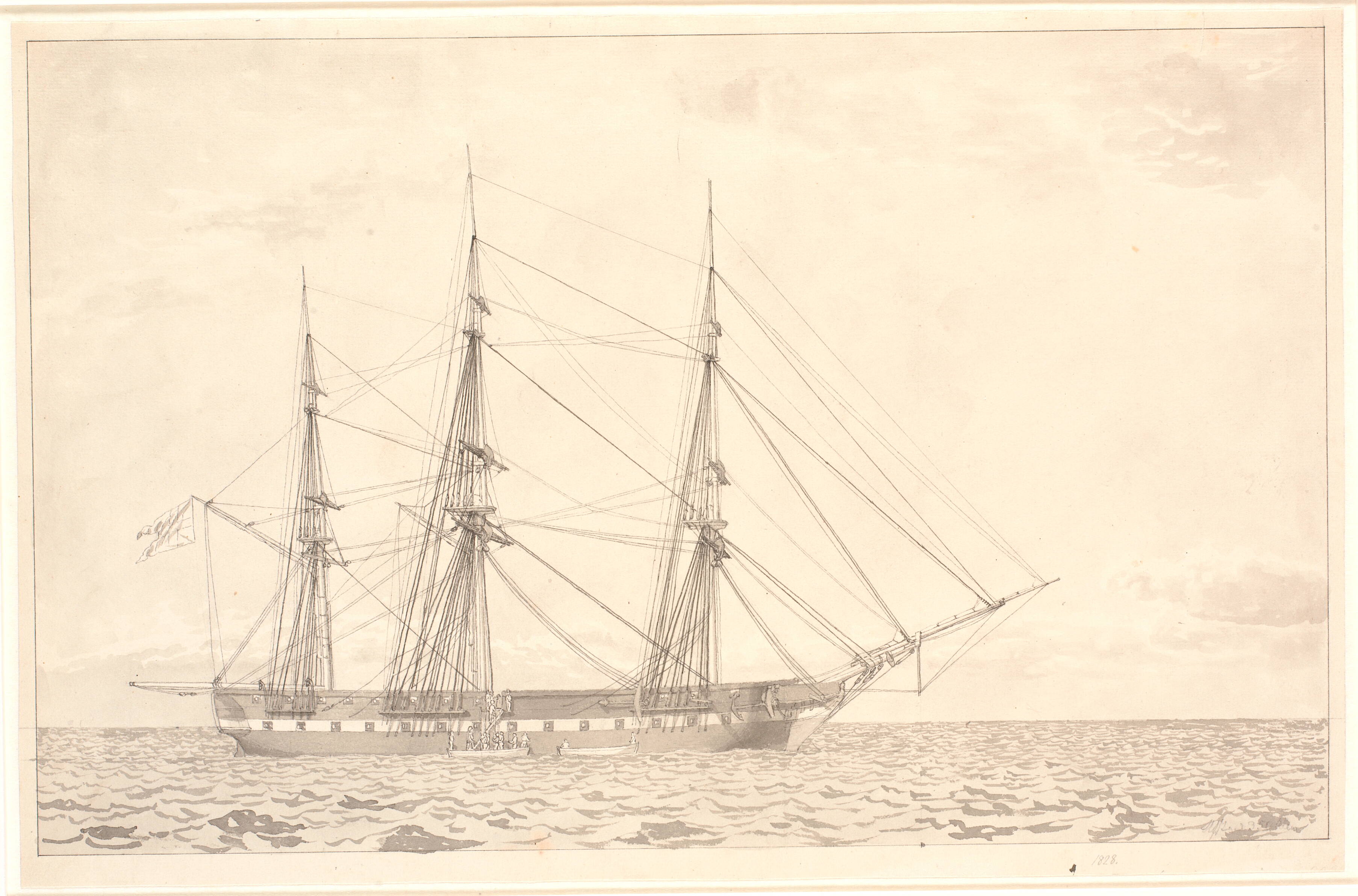 Fregatten Freia til ankers.