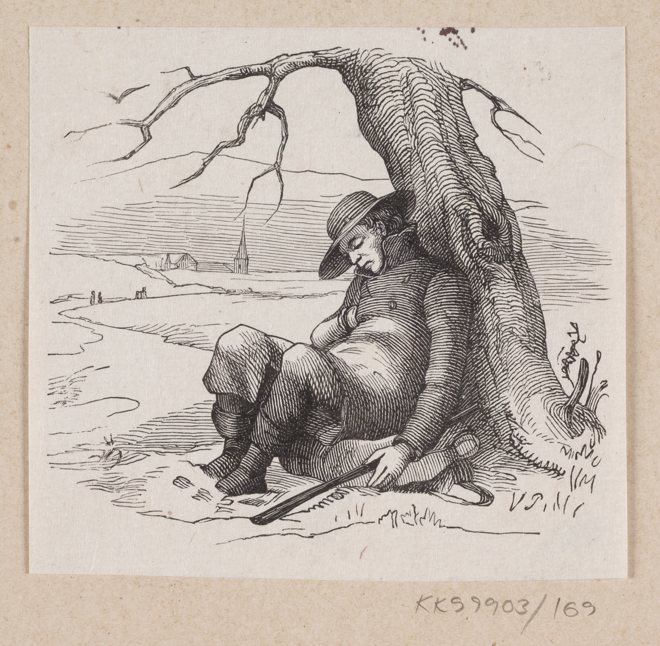 Illustration til "Under Piletræet" i H.C. Andersen, "Eventyr og Historier", Bind 2