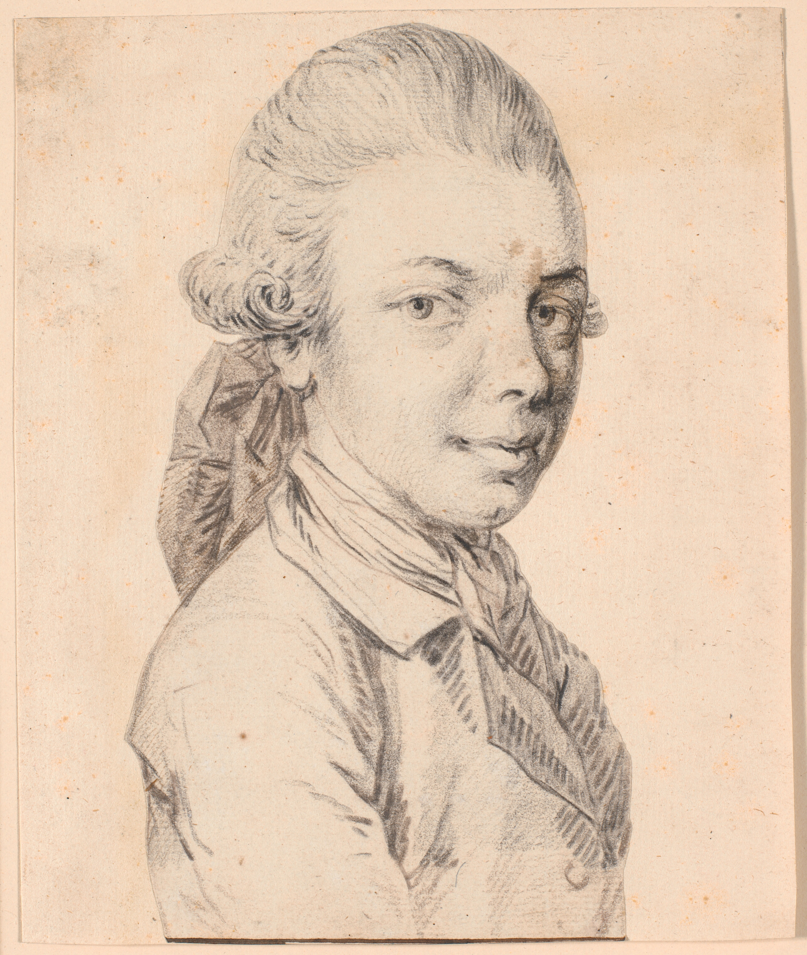 Selvportræt som ung. Brystbillede i trekvartprofil mod højre