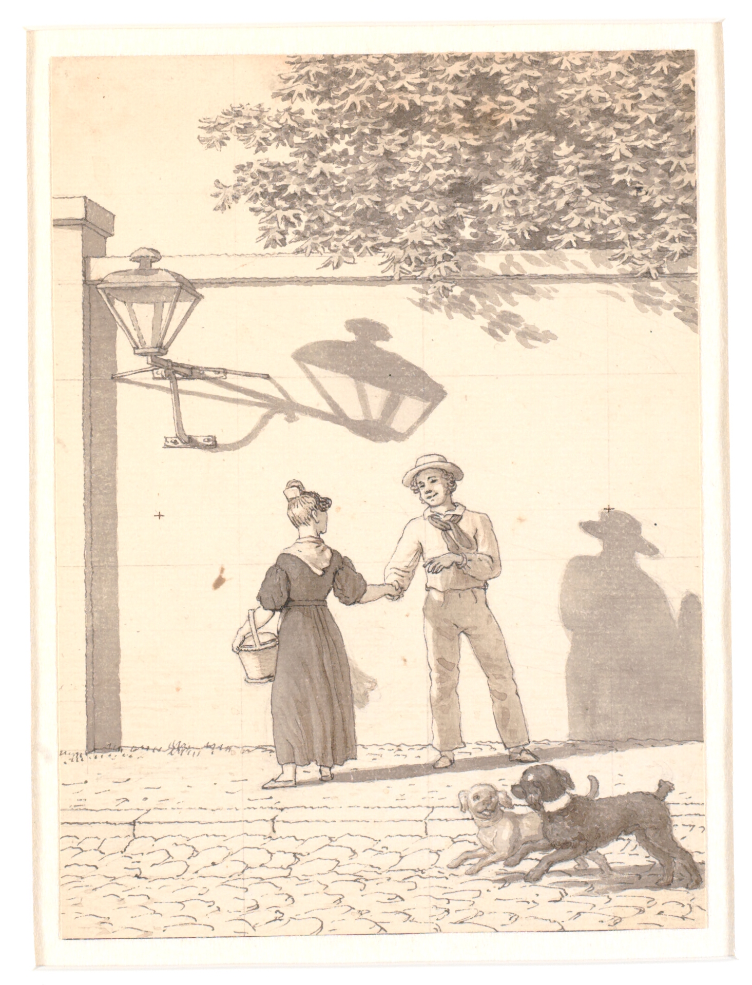 En matros, der tager afsked med sin pige