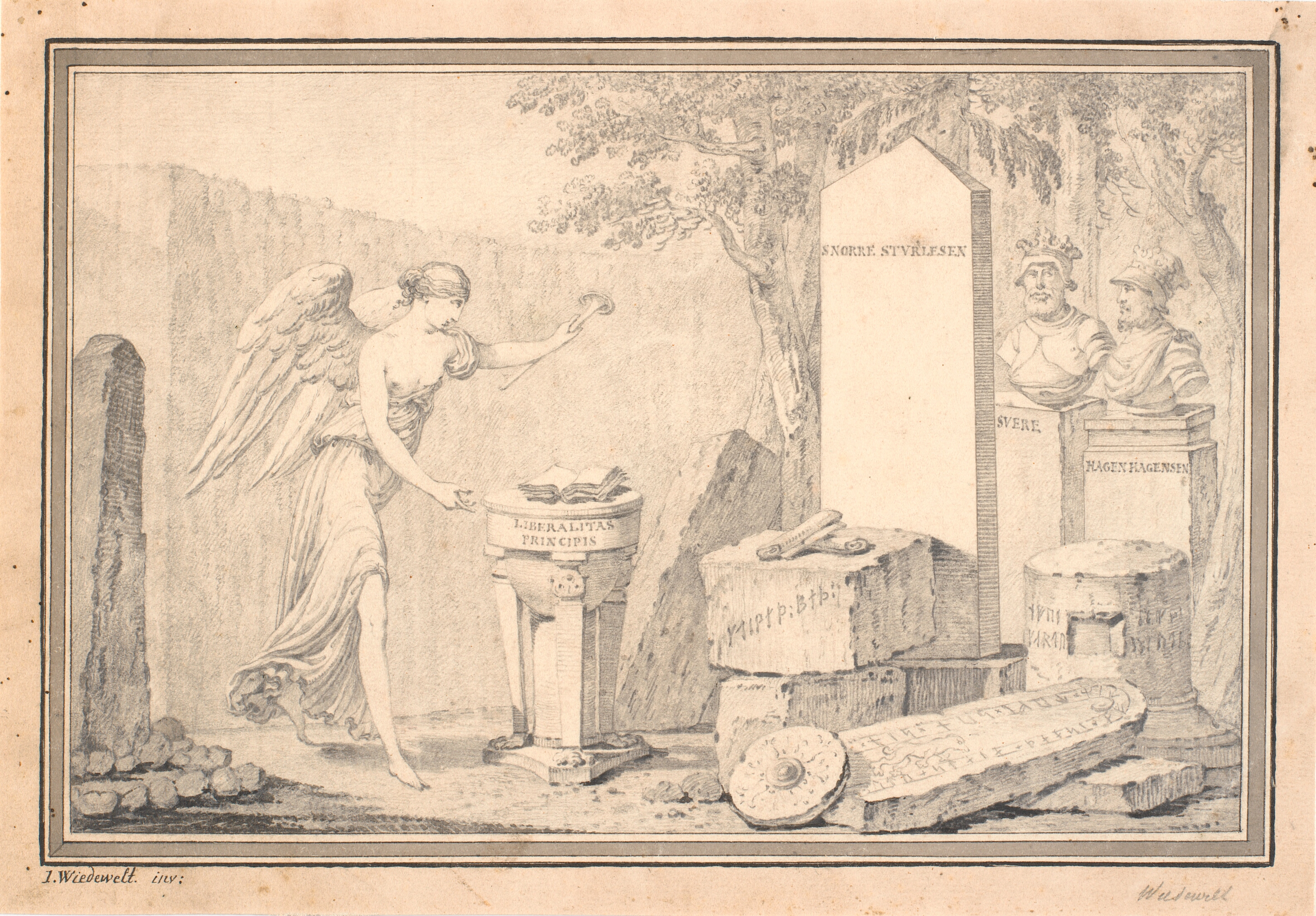 Titelvignet til Snorre Sturleson (udg. G. Schiøning): Heimskringla, Bd. I, 1778