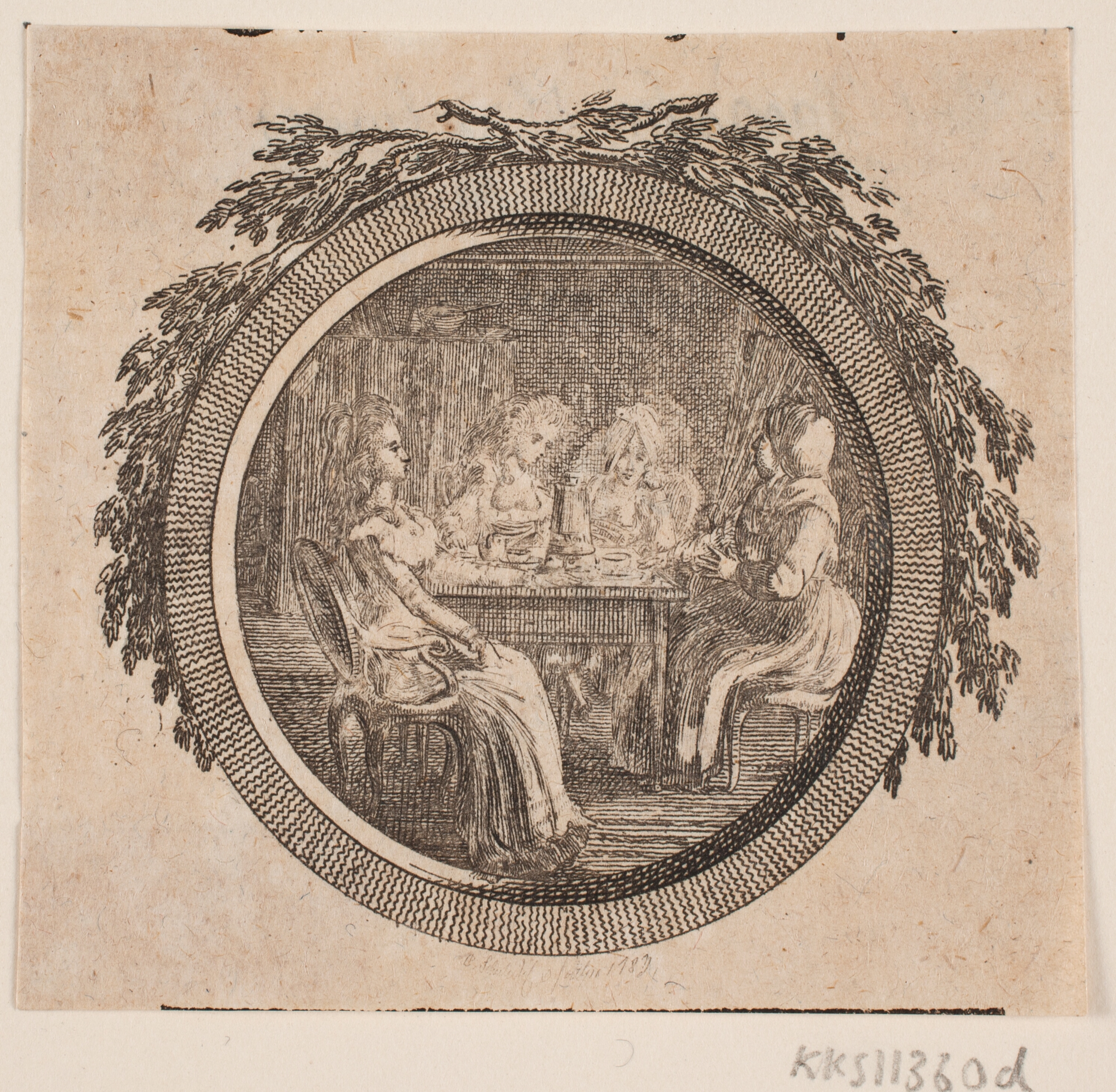 Titelvignet til S. Richardson: "Miss Clarissa Harlowes Historie", tredje del