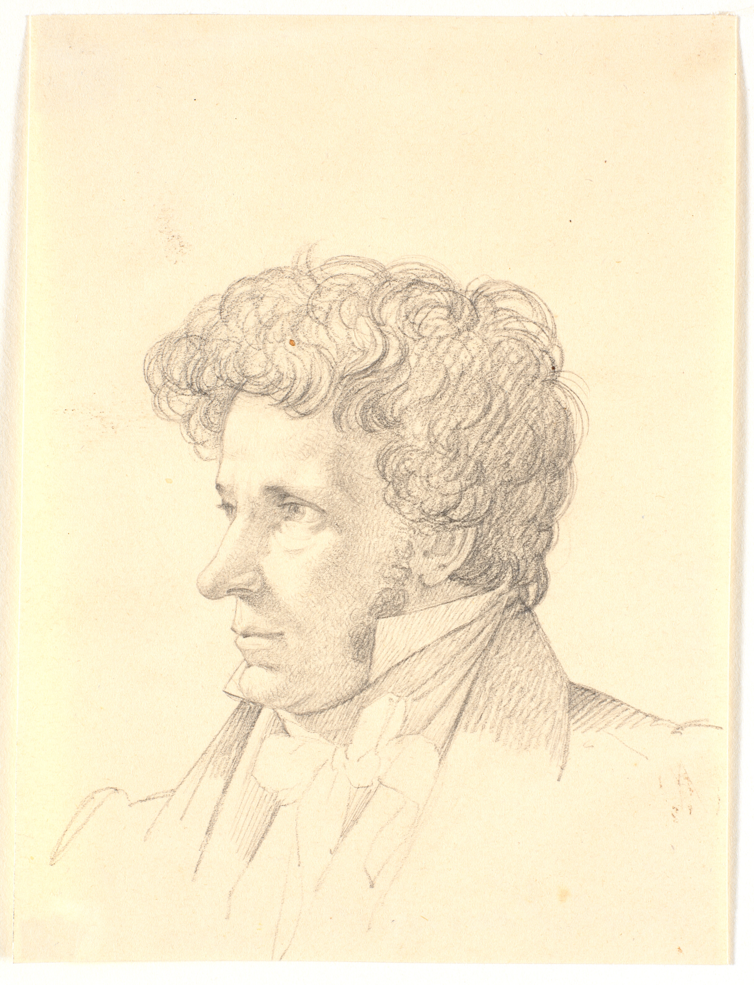 Mandsportræt. Profil til venstre