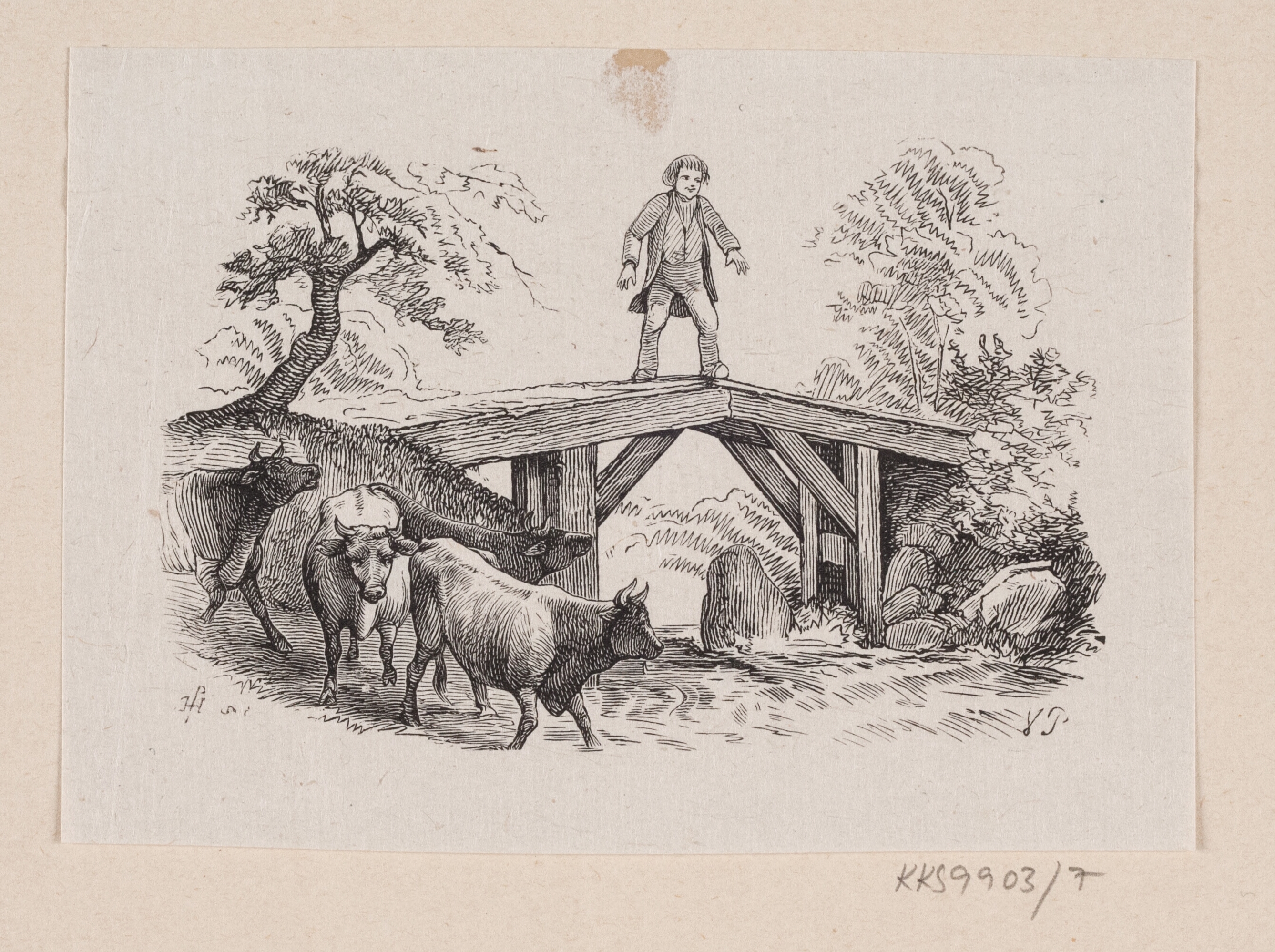 Illustration til "Store Claus og lille Claus" i H.C. Andersen, "Eventyr og Historier", Bind 1