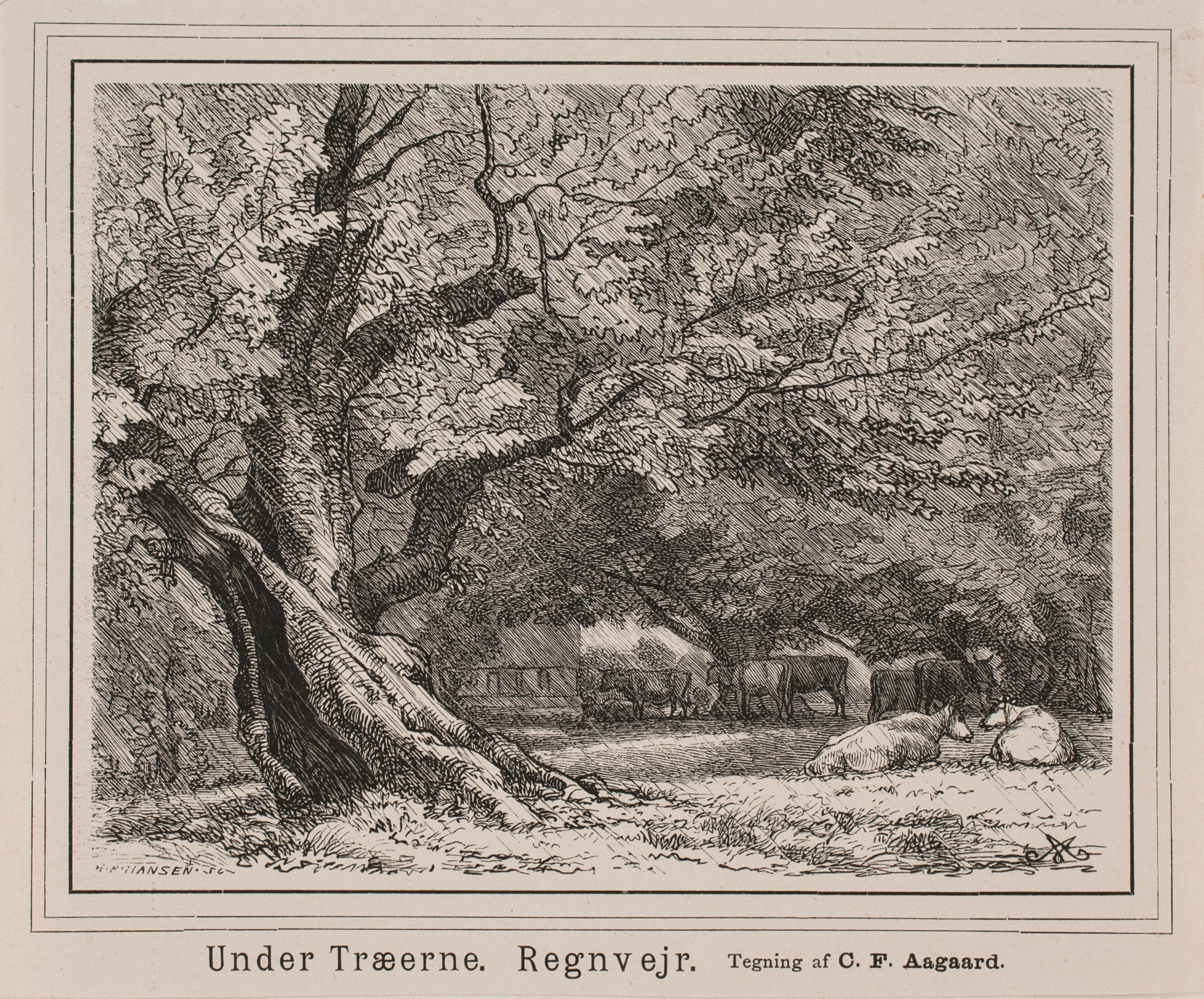 Under Træerne. Regnvejr.