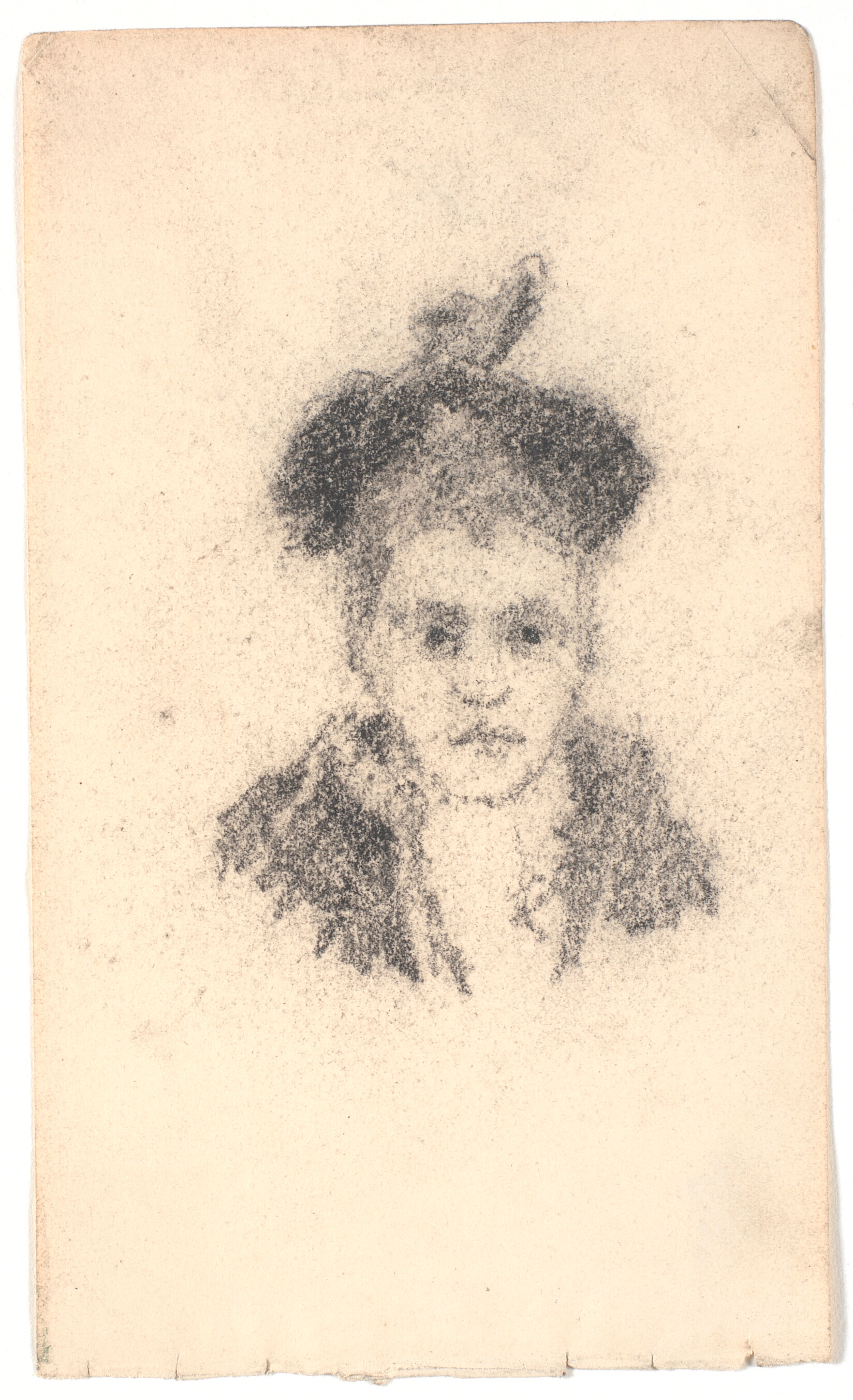 Dame med hat. Brystbillede