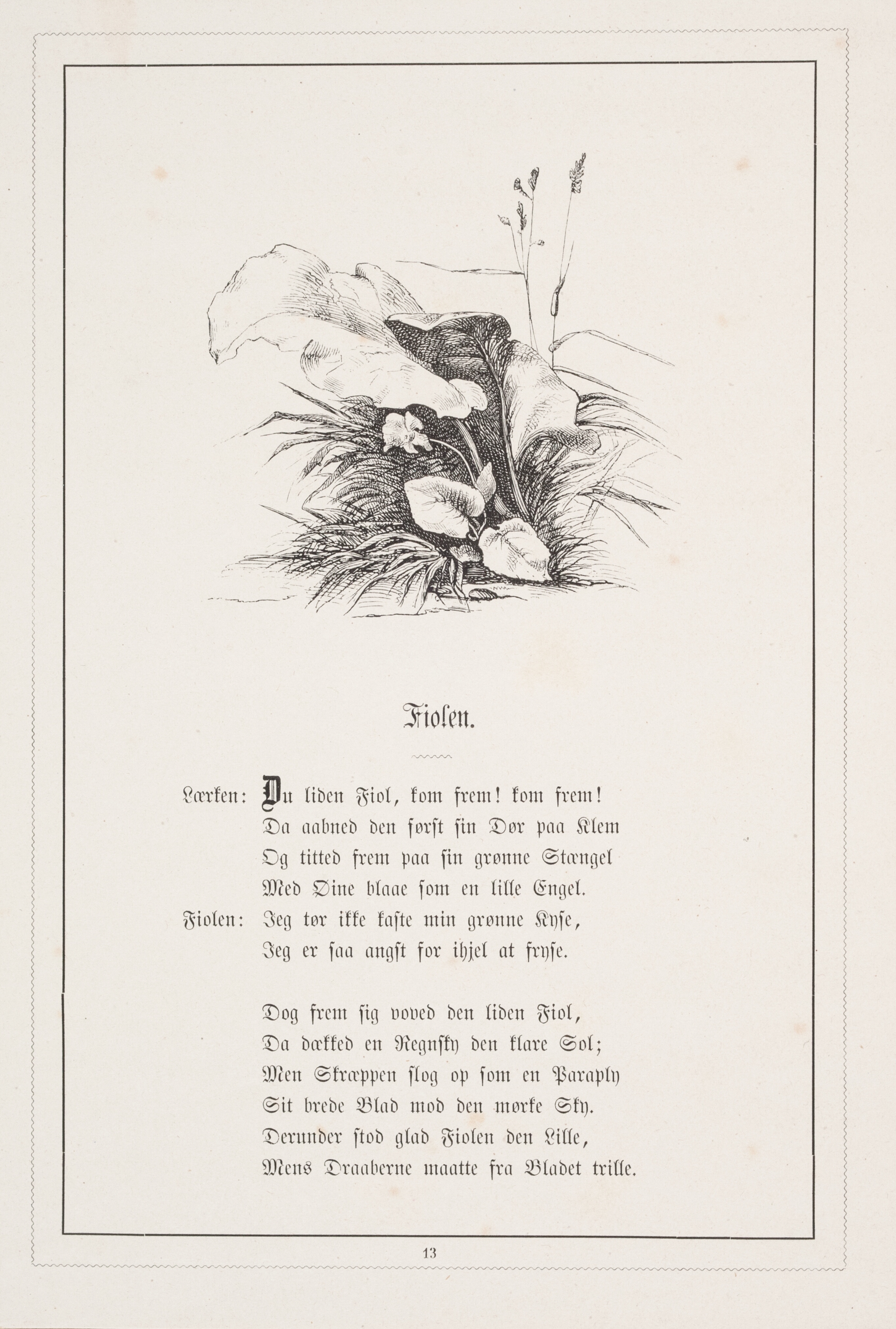 Fiolen. Illustration til H.V. Kaalund, "Fabler for Børn"