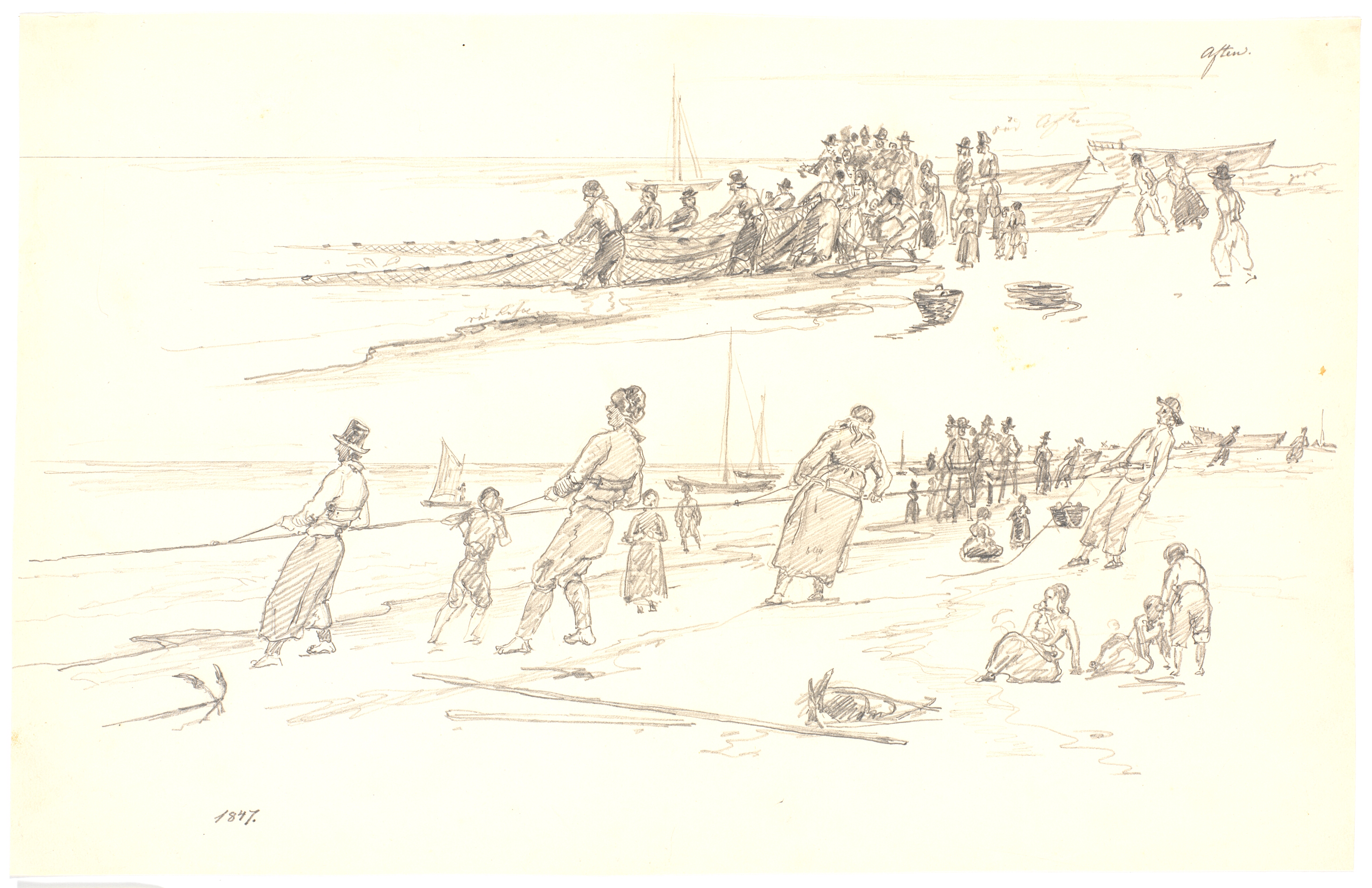 Fiskere på Skagen haler vod i land