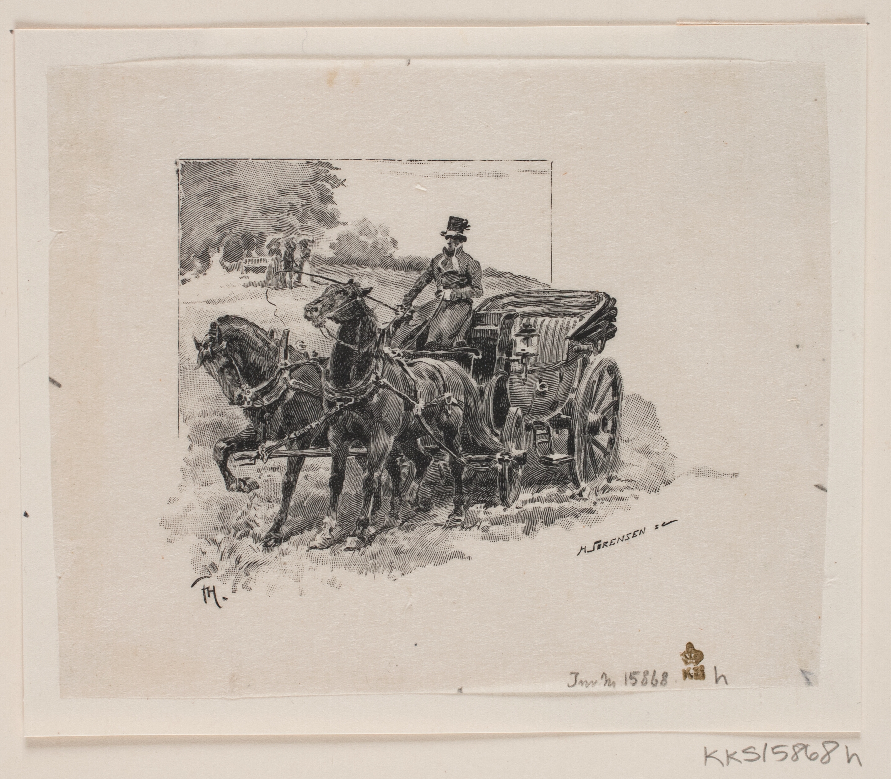 Prøvetryk til illustration til P. M. Møller: "En dansk students eventyr"