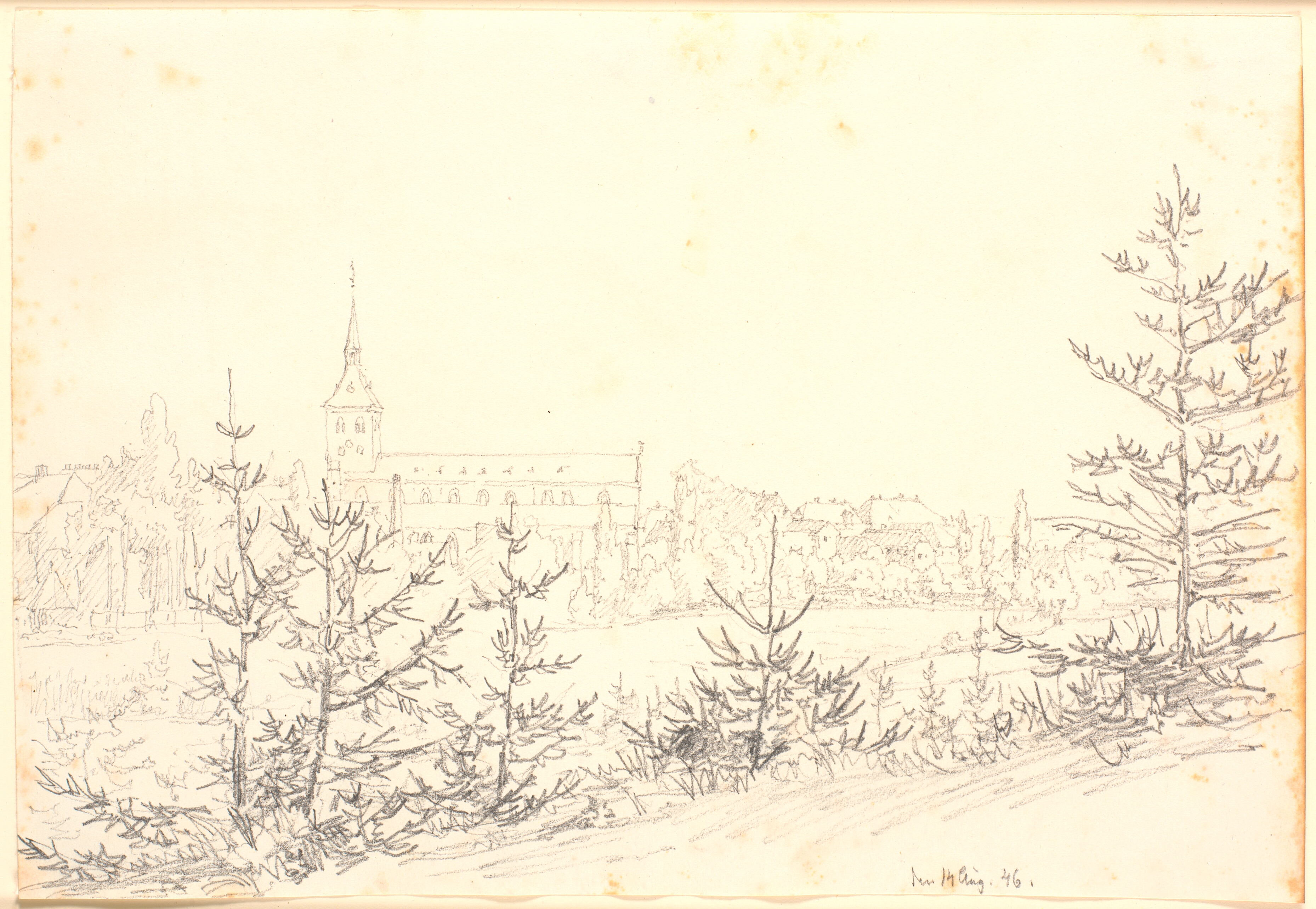 St.Knuds kirke i Odense set fra munkemose