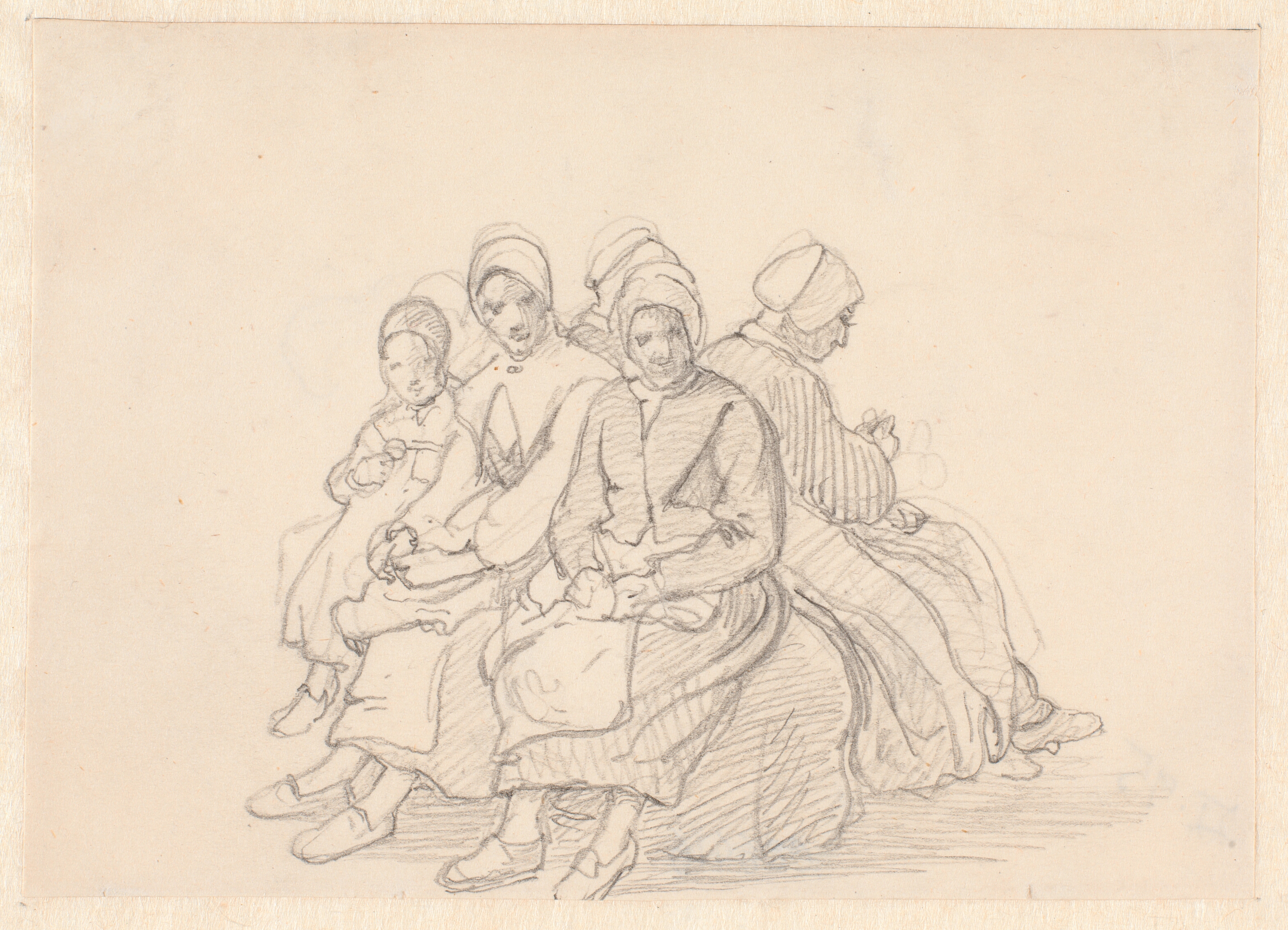 Siddende svenske bondekoner