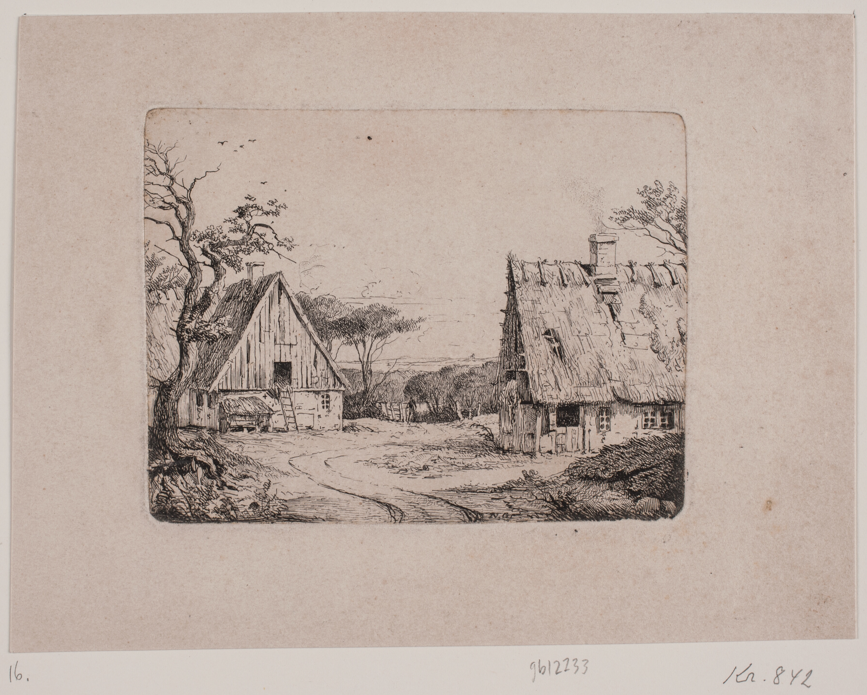 Landskab med to bondehuse