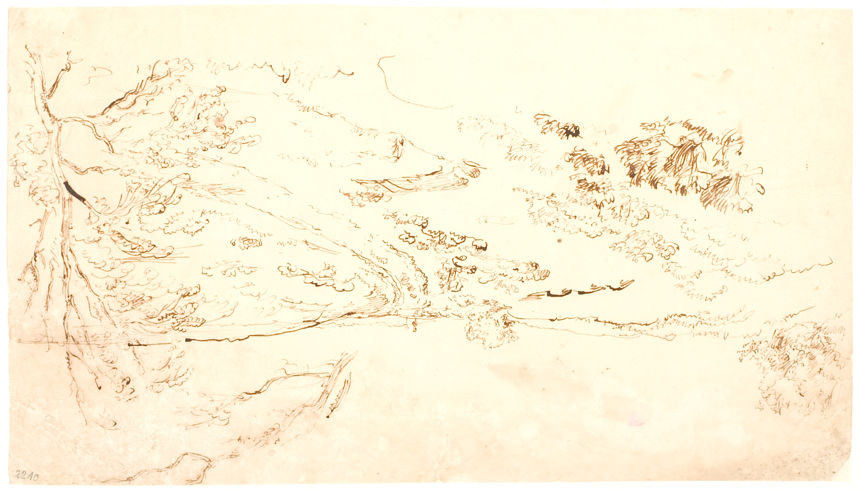 Jysk landskab med en vej mellem flade bakker