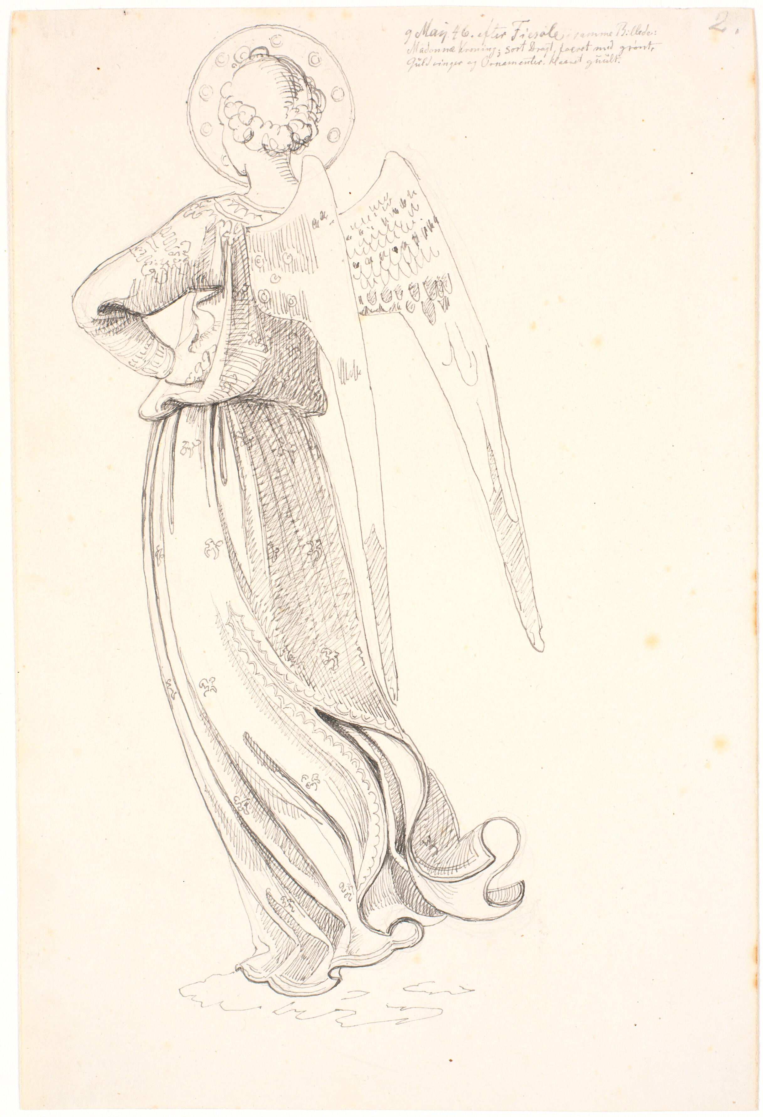 Engel set fra ryggen - efter Fra Angelico