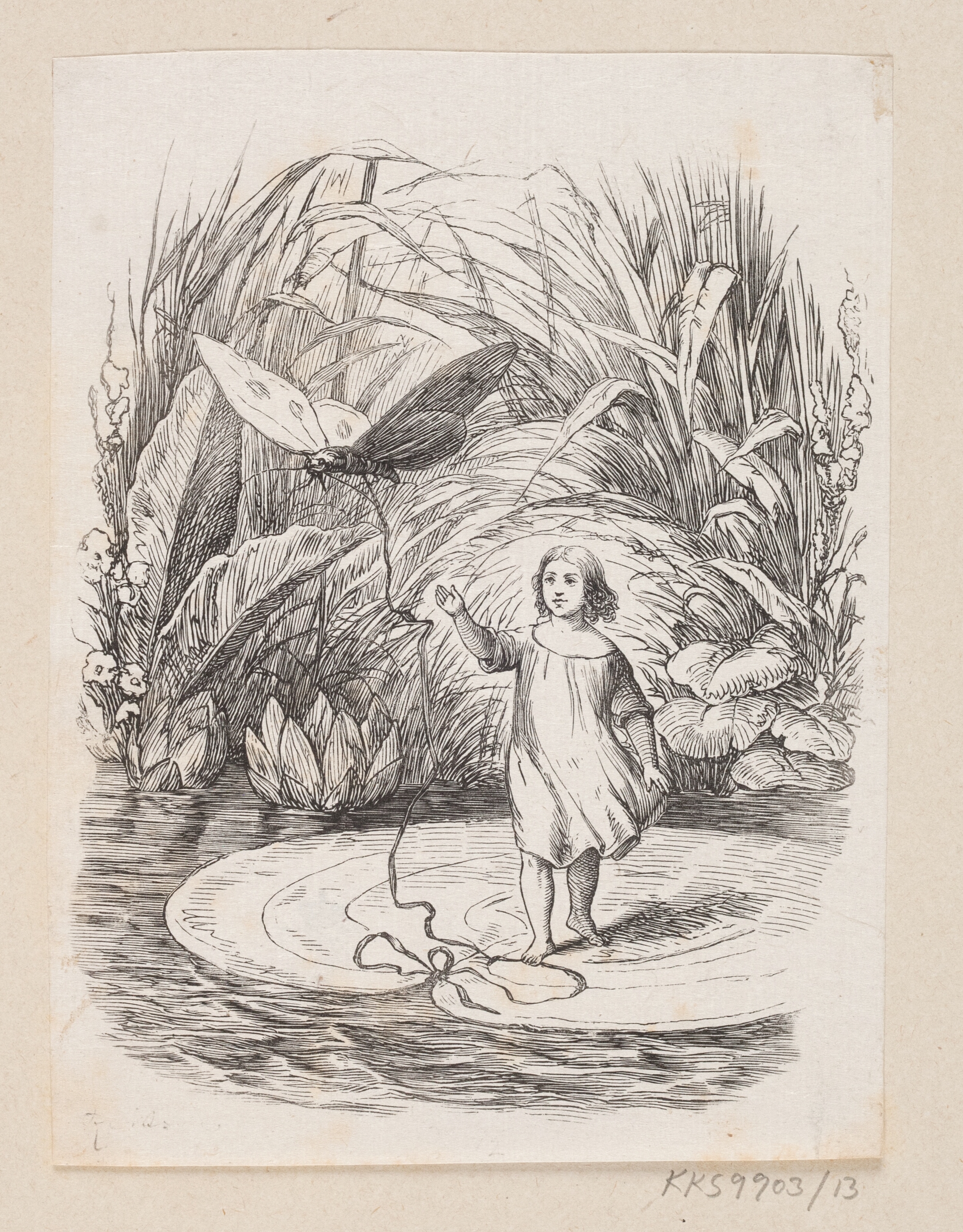 Illustration til "Tommelise" i H.C. Andersen, "Eventyr og Historier", Bind 1