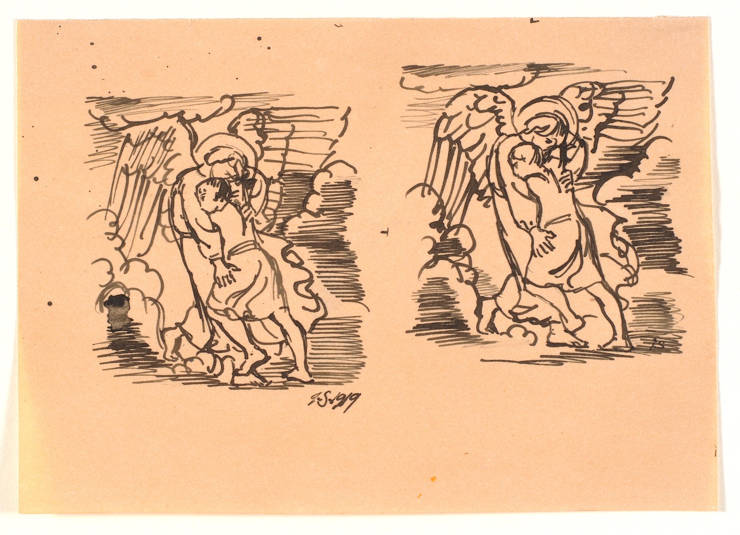 To udkast til Jakobs kamp mod englen