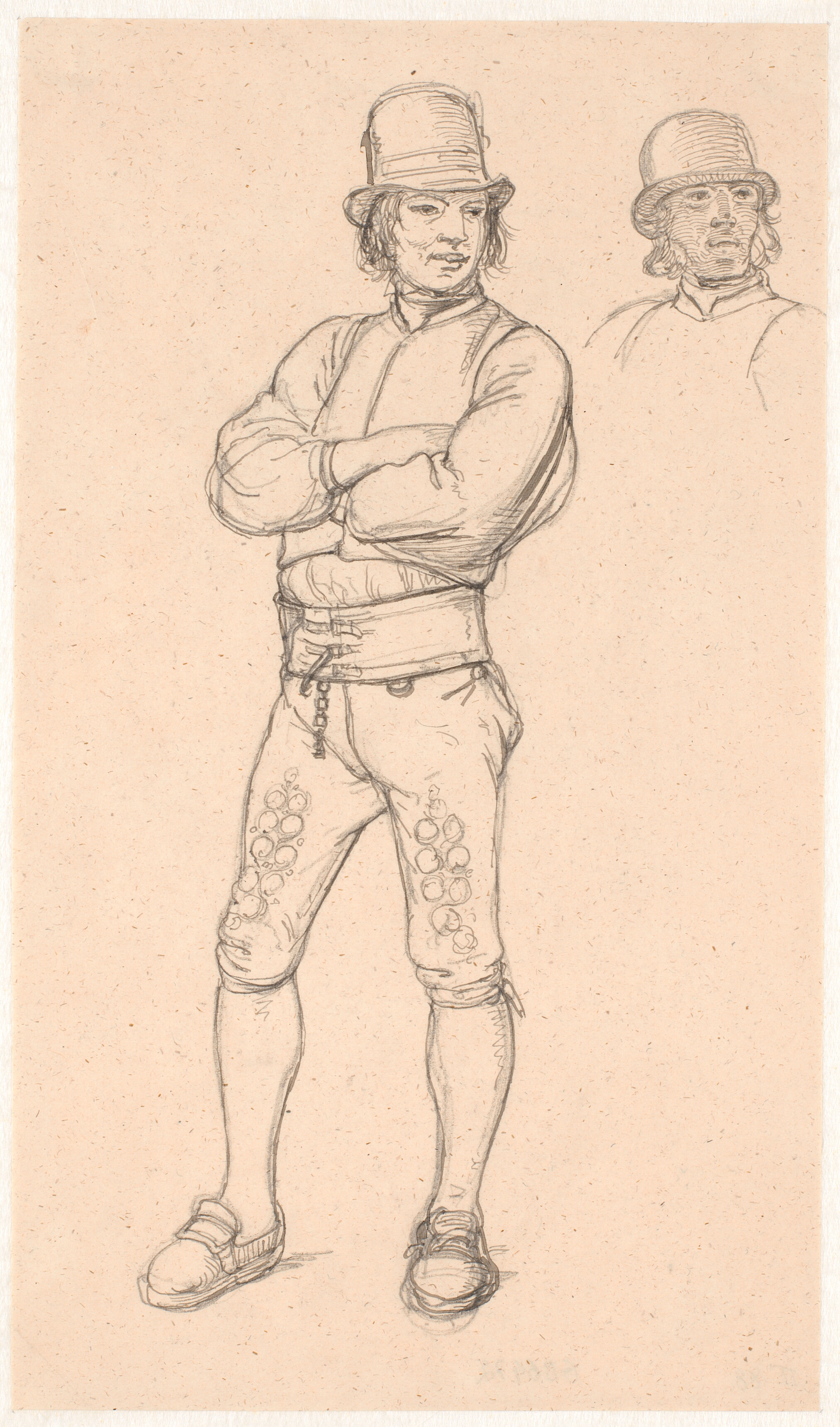 Stående dalkarl med armene overkors